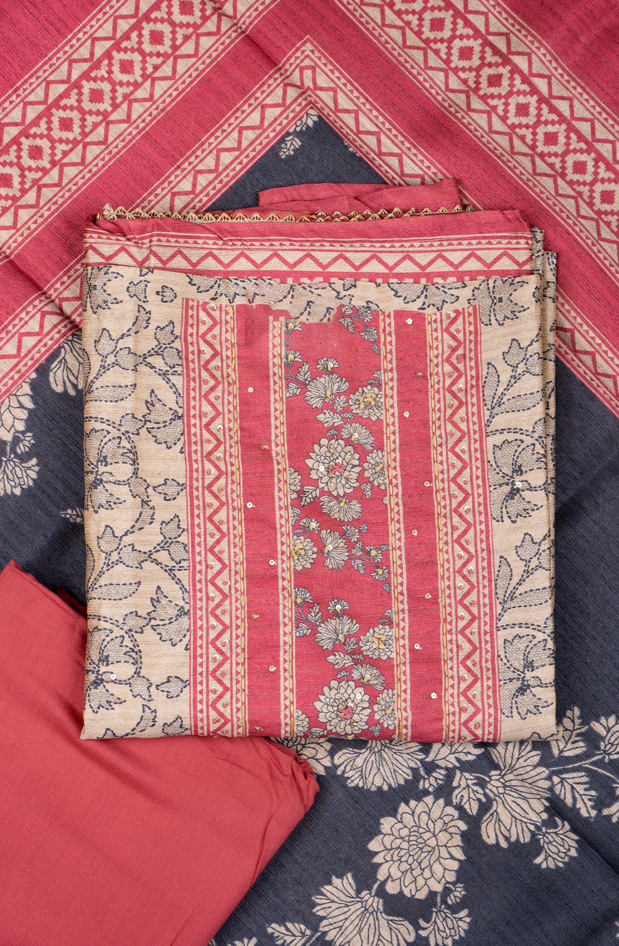Pink Maheshwari Silk Suit Set with Dupatta - 131-EF4084C