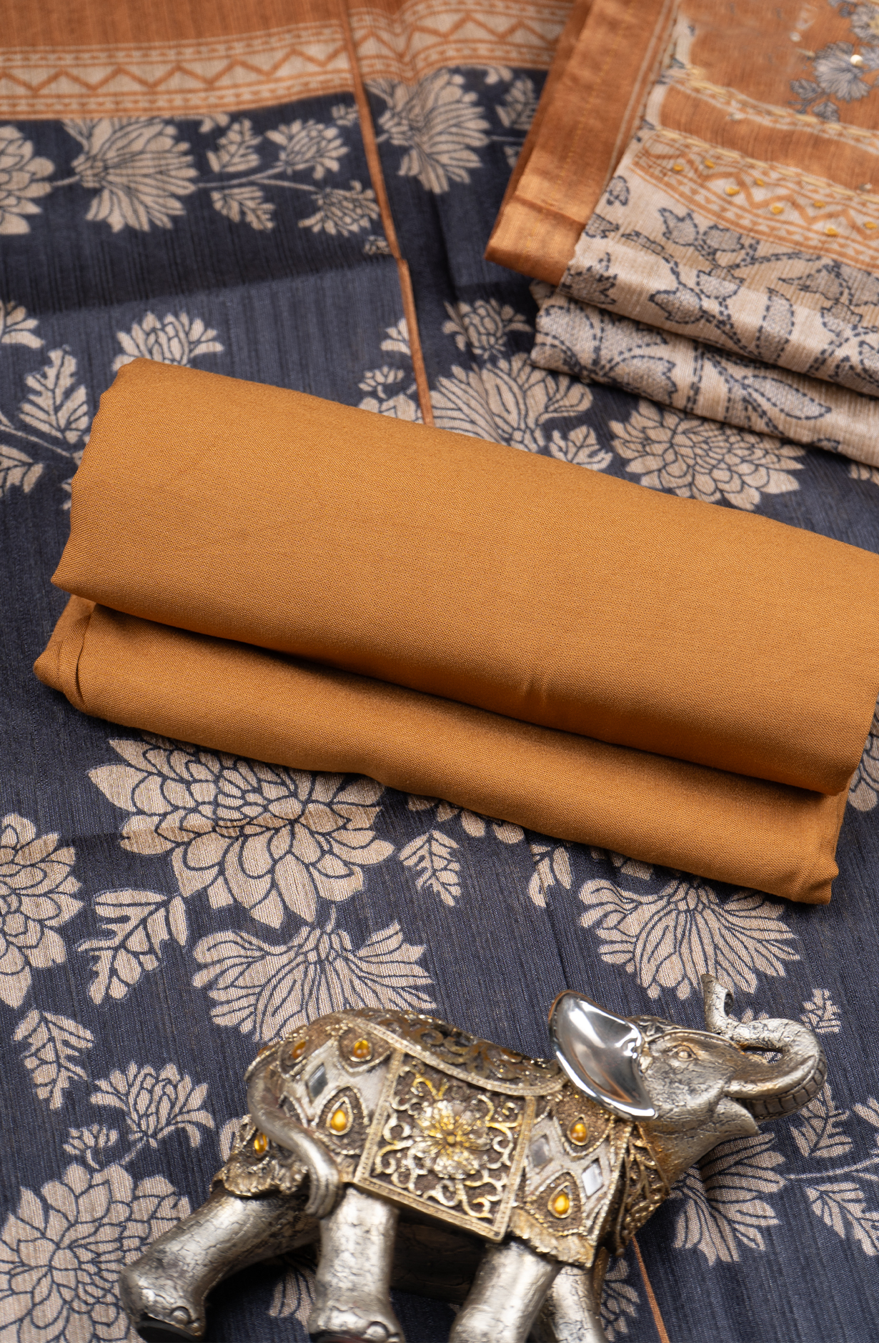 Mustard Maheshwari silk Suit Set with Dupatta - 131-EF4084D