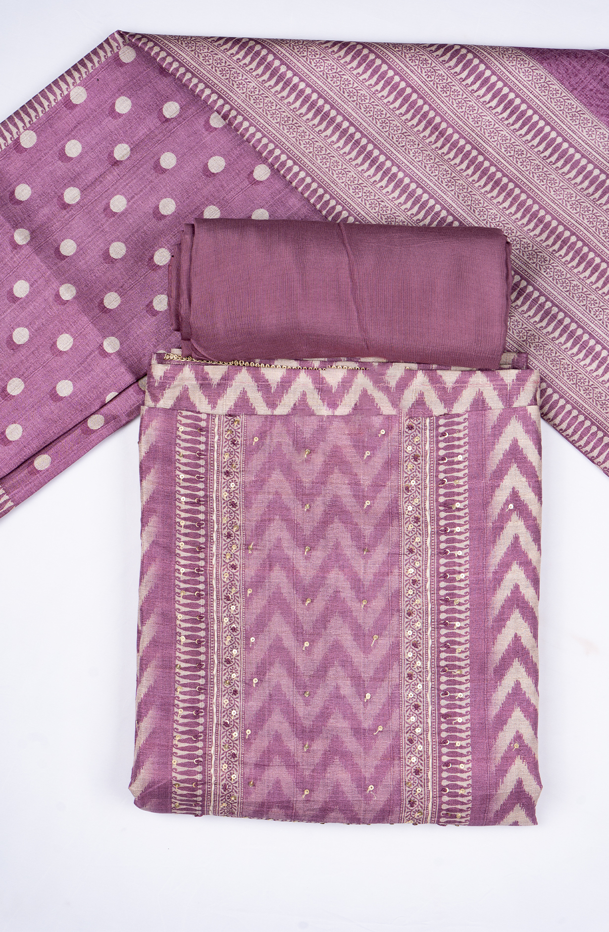 Purple Maheshwari Silk Suit Set with Dupatta - 131-EF4090A