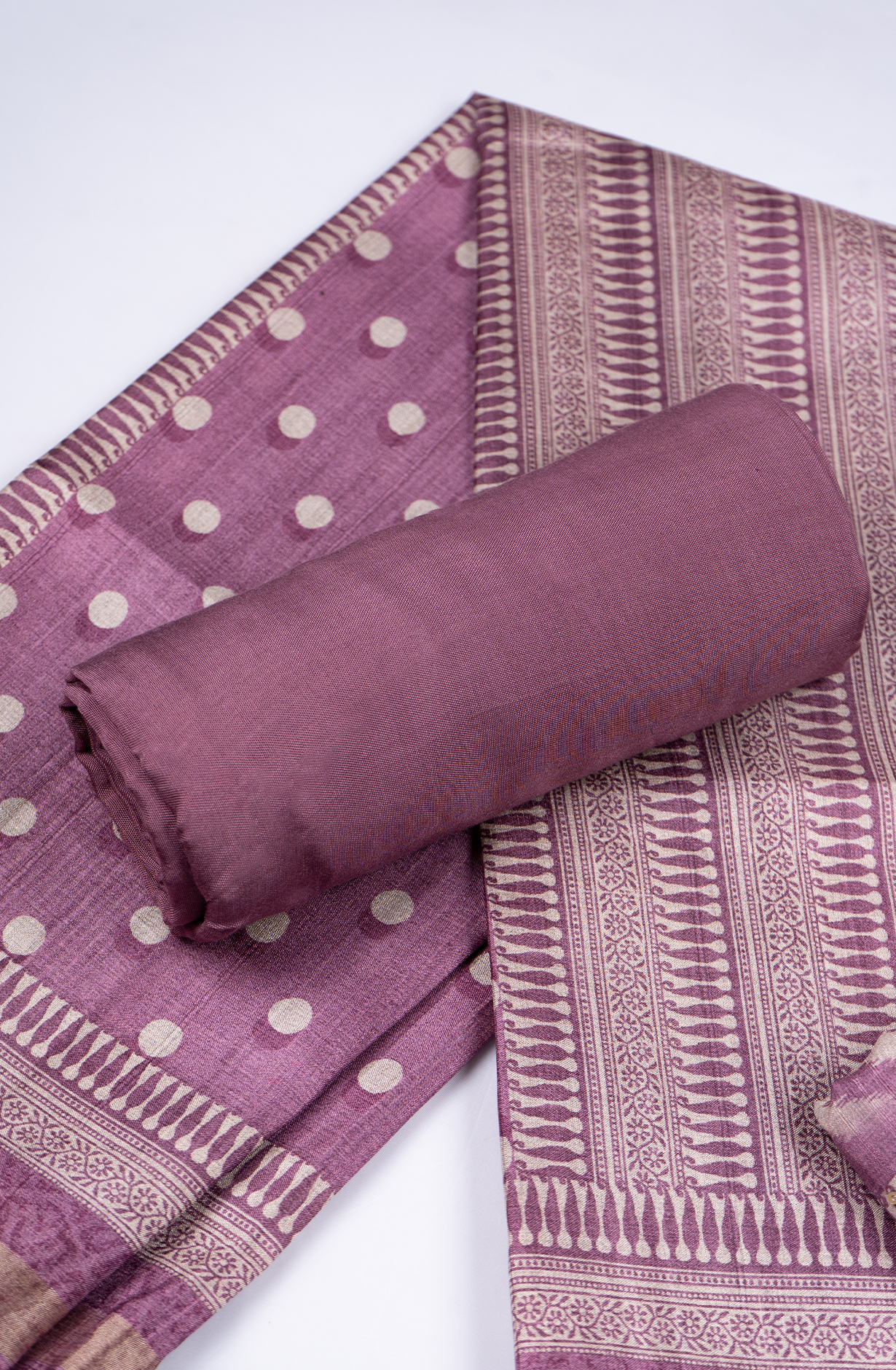 Purple Maheshwari Silk Suit Set with Dupatta - 131-EF4090A