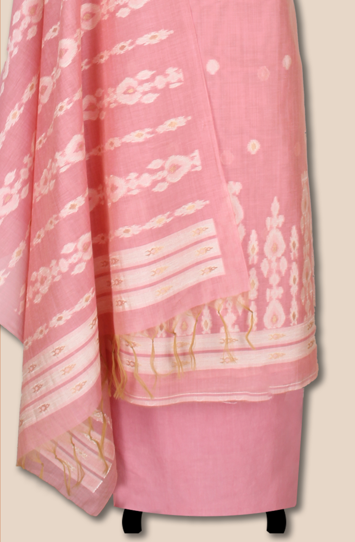 Pink Chanderi Woven Unstitched Salwar Suit Dupatta - 131-EF6220
