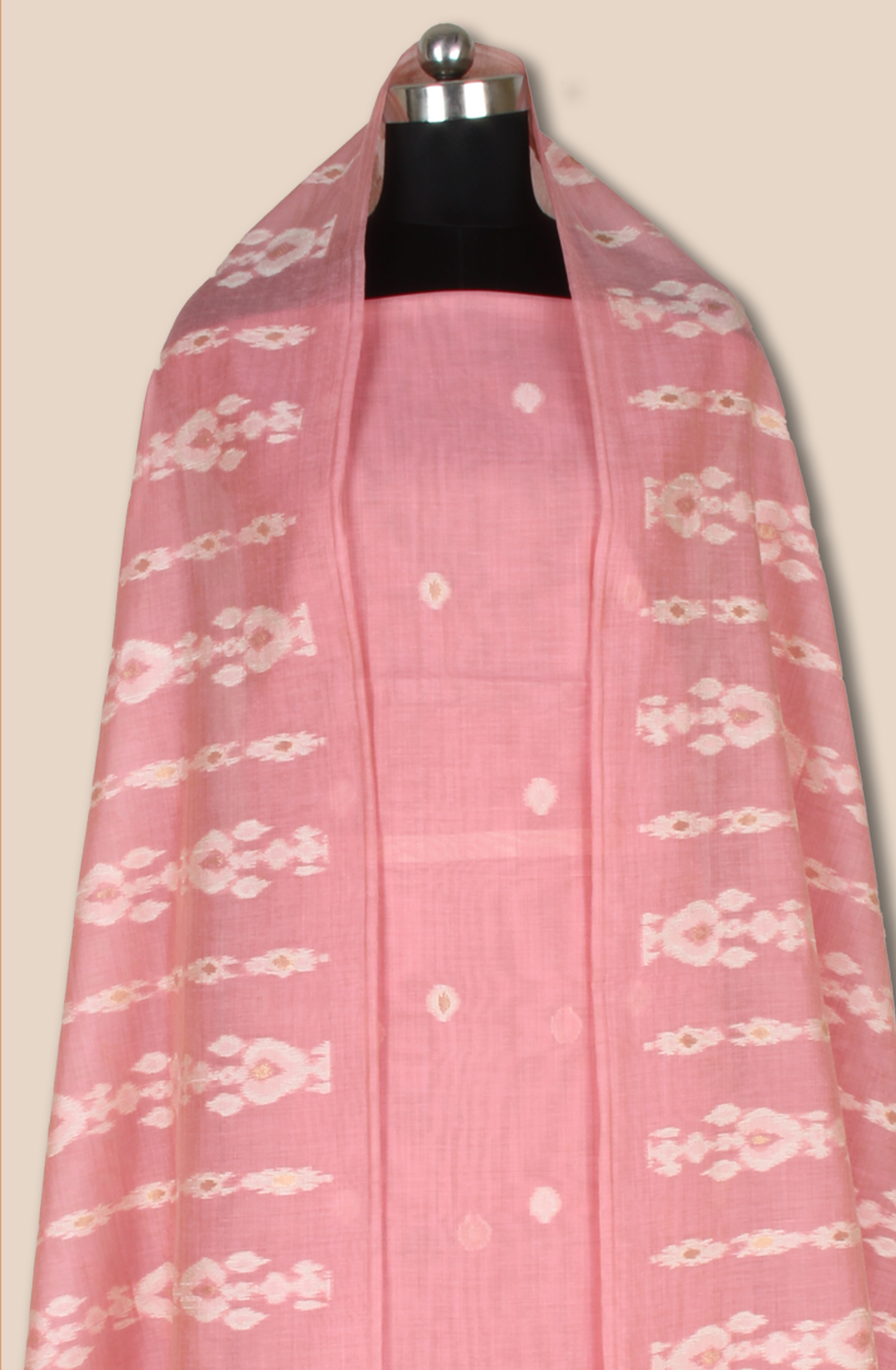 Pink Chanderi Woven Unstitched Salwar Suit Dupatta - 131-EF6220