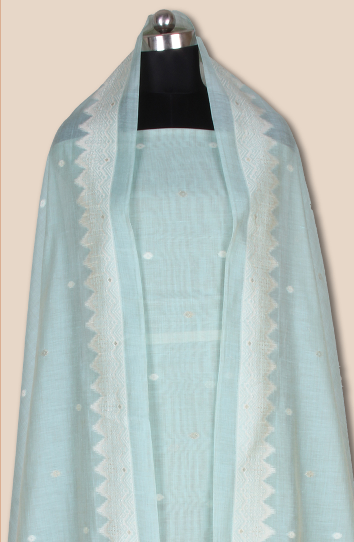 Sea Green Chanderi Woven Unstitched Salwar Kameez Dupatta - 131-EF6236