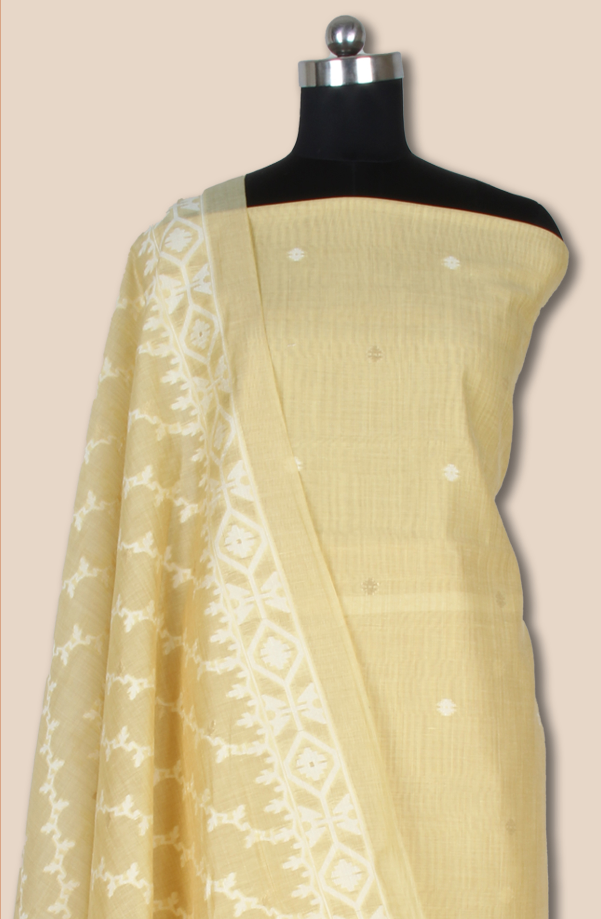 Mustard Chanderi Woven Unstitched Salwar Kameez Dupatta - 131-EF6298