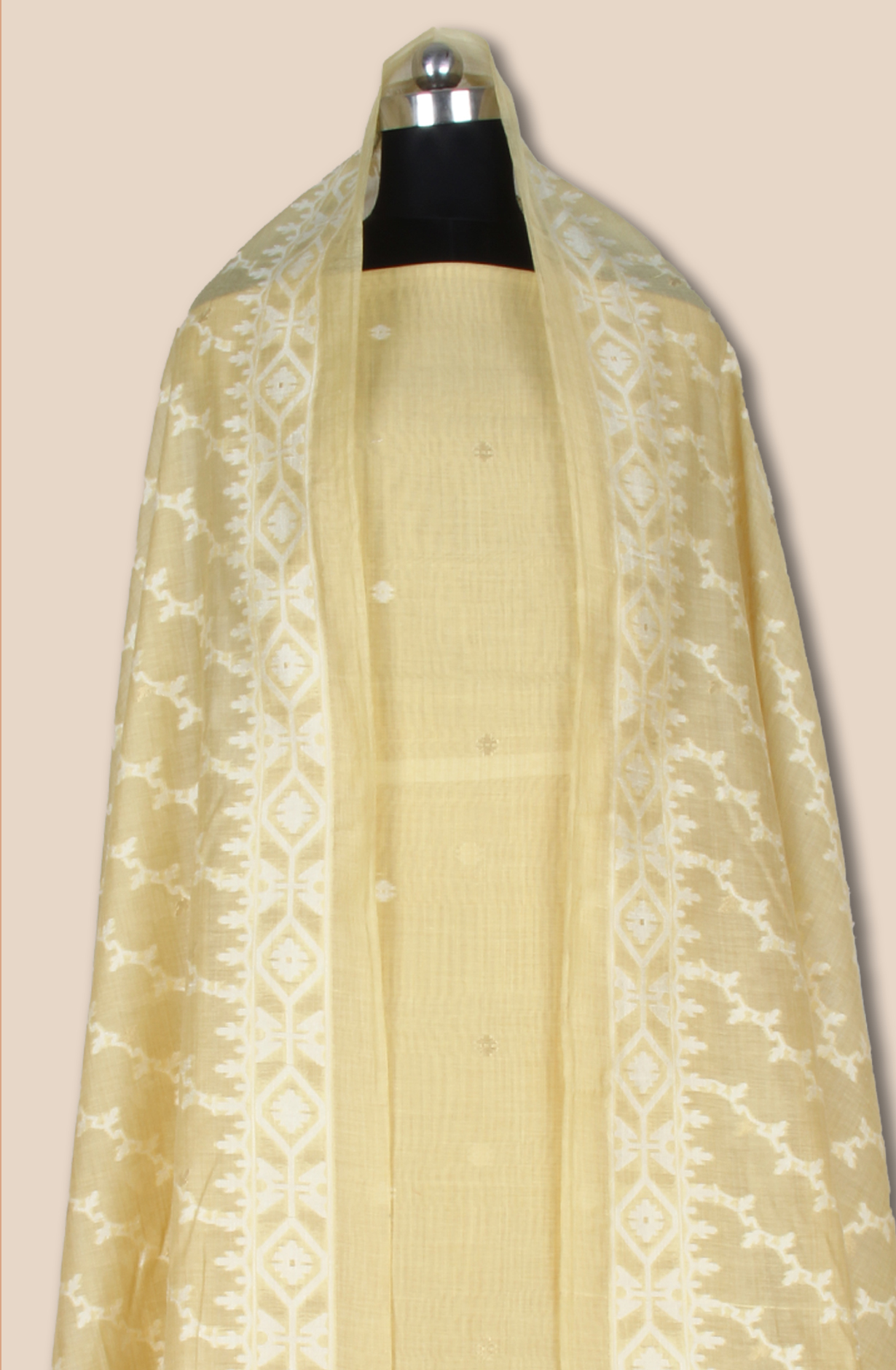 Mustard Chanderi Woven Unstitched Salwar Kameez Dupatta - 131-EF6298