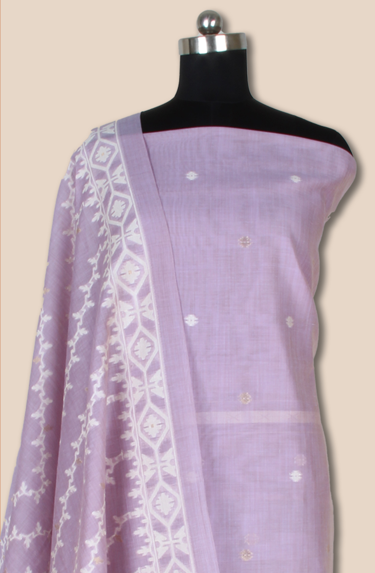 Lavender Chanderi Woven Unstitched Salwar Kameez Dupatta - 131-EF6298C