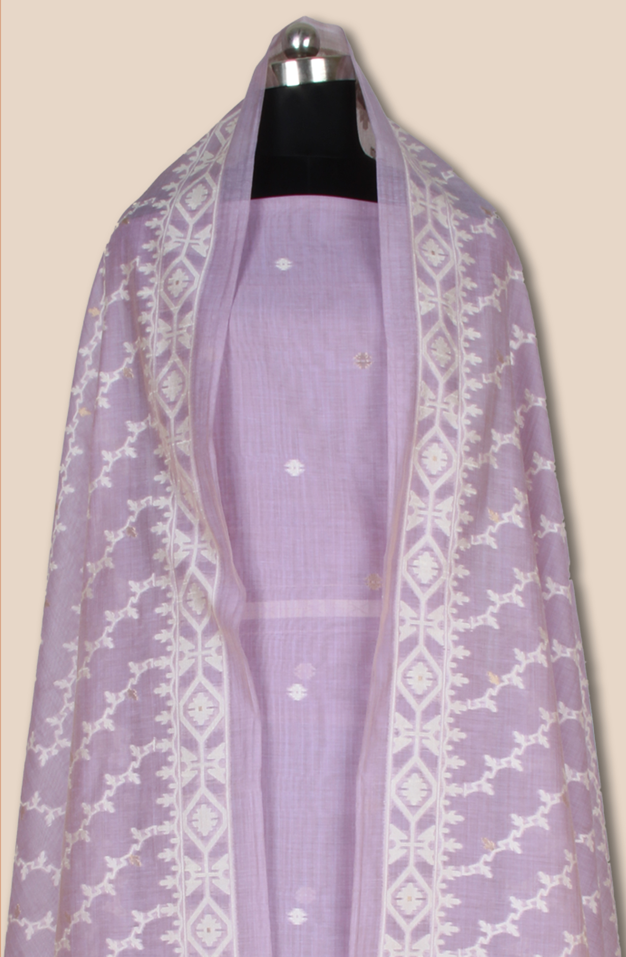 Lavender Chanderi Woven Unstitched Salwar Kameez Dupatta - 131-EF6298C