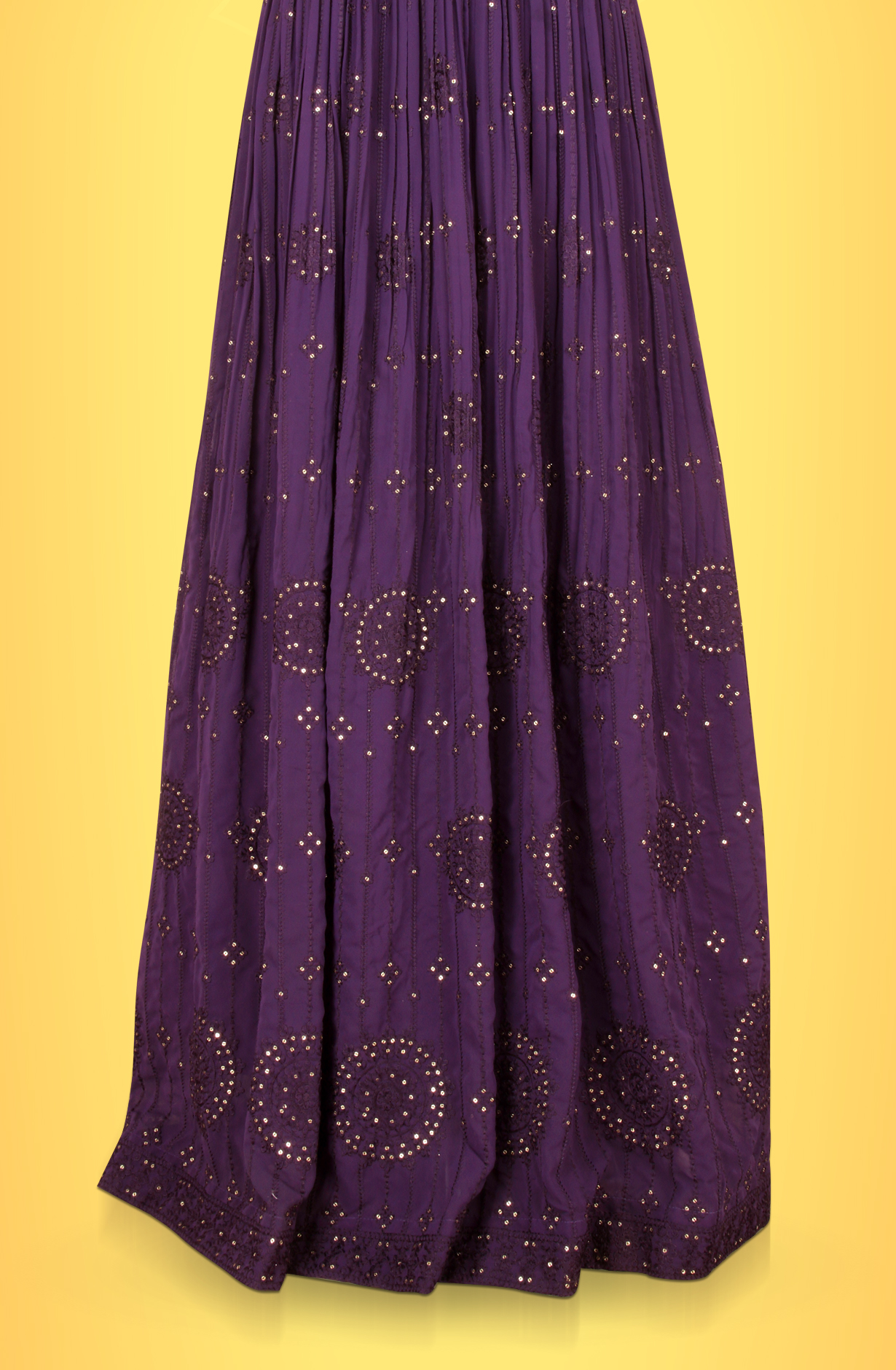Purple Designer Readymade Georgette Gown - 131-GC557