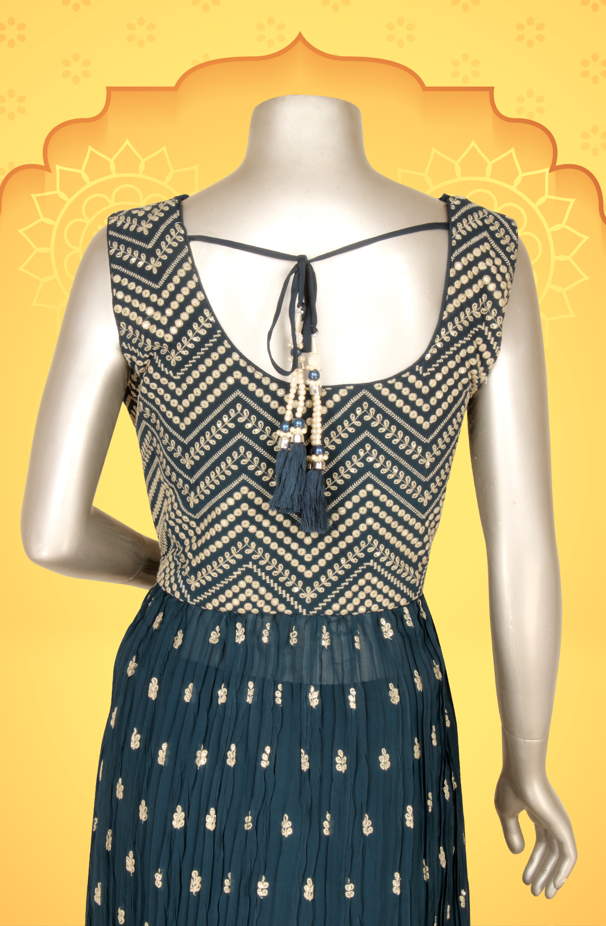 Teal Beautiful Georgette Partywear Stitched Palazzo Suit - 131-GC608