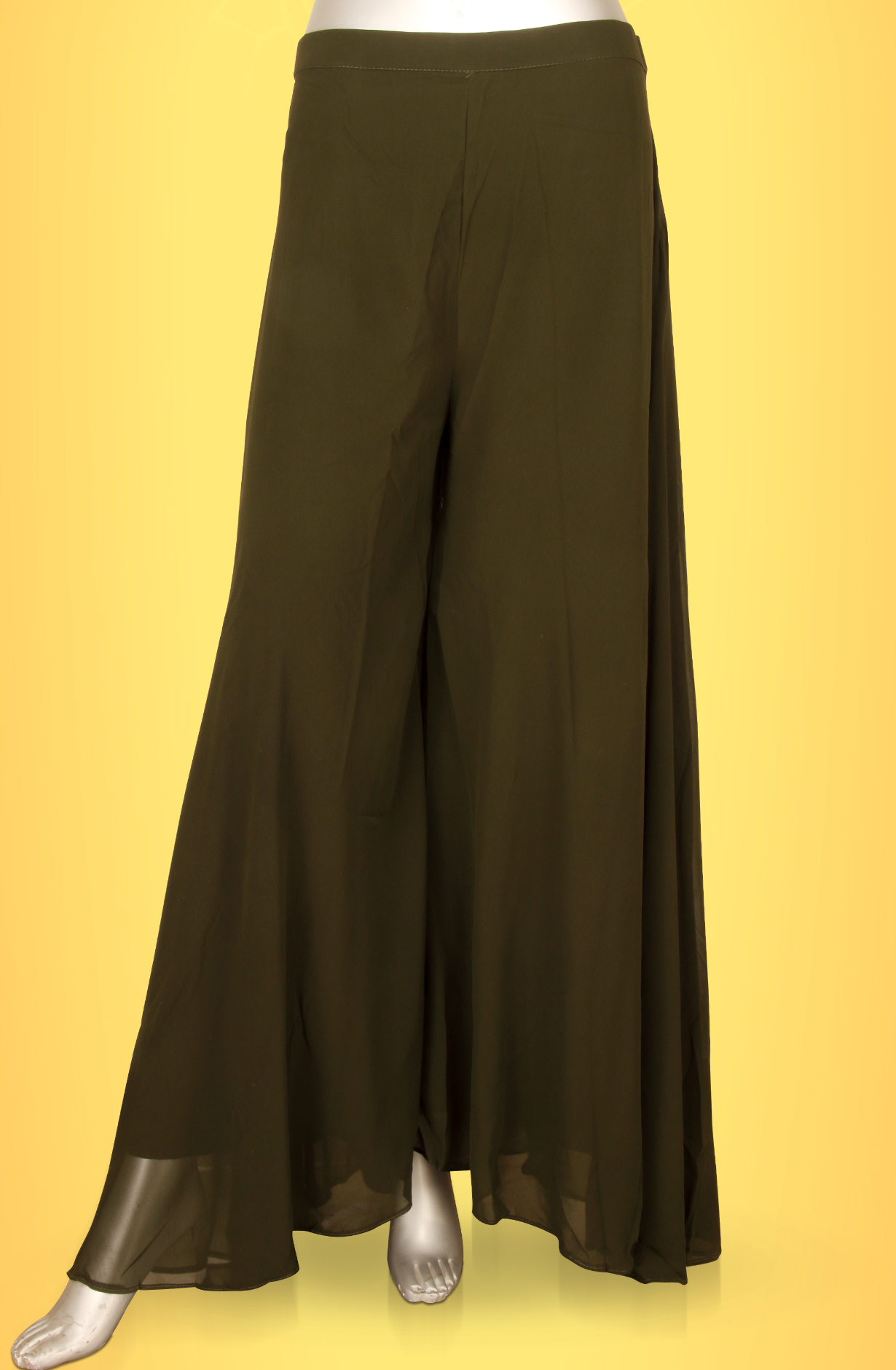 Mehendi Green Beautiful Georgette Partywear Stitched Palazzo Suit - 131-GC608A