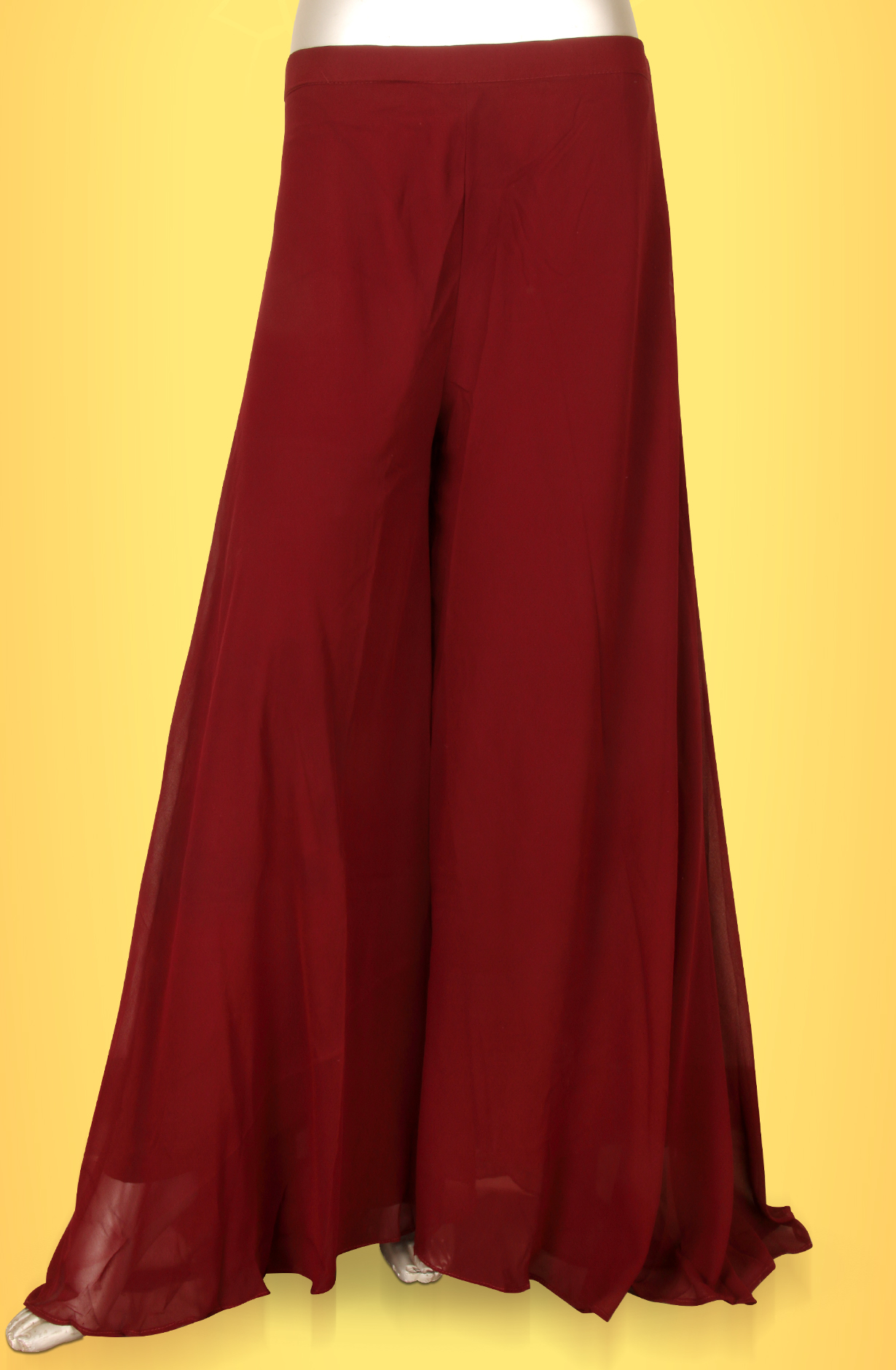 Wine Beautiful Georgette Partywear Stitched Palazzo Suit - 131-GC639