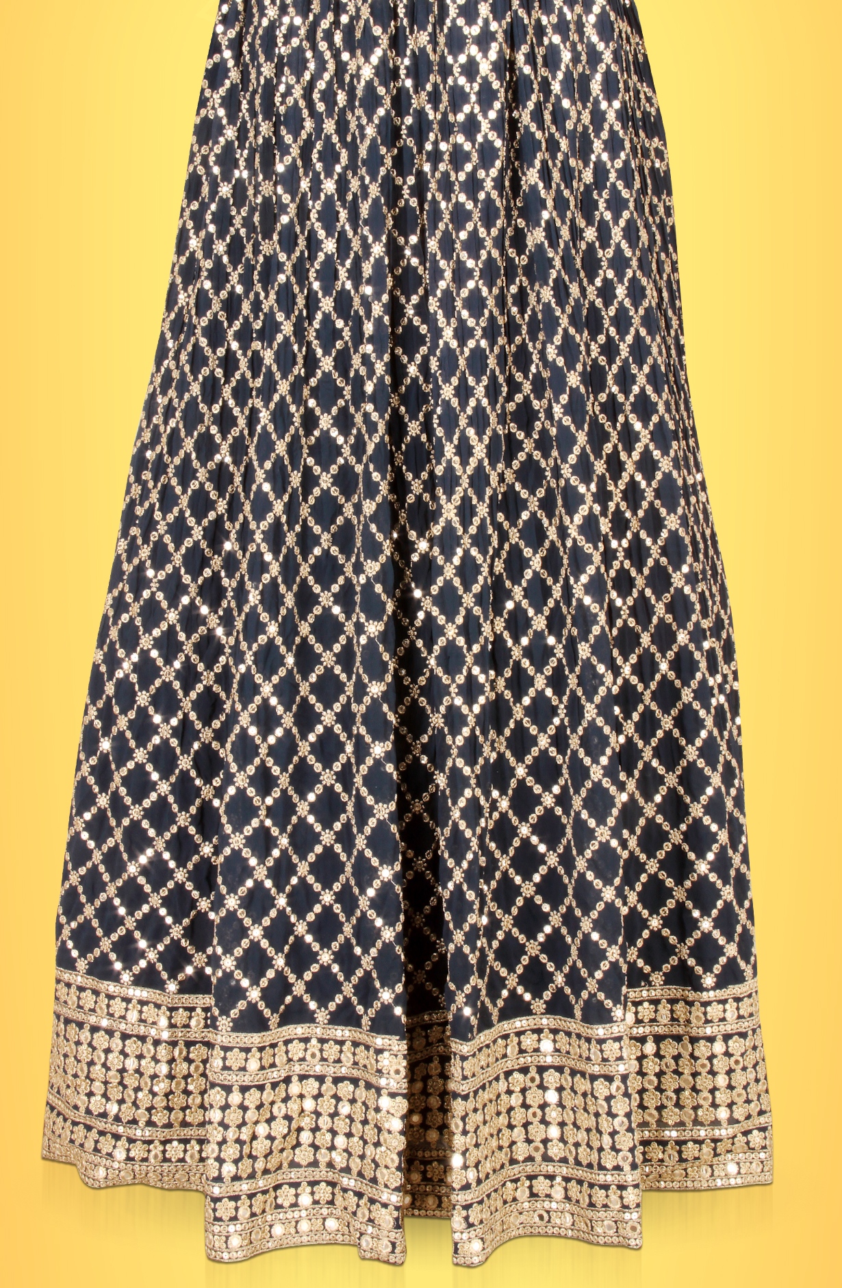 Teal Ready-to-Wear Designer Georgette Wedding Gown - 131-GC652