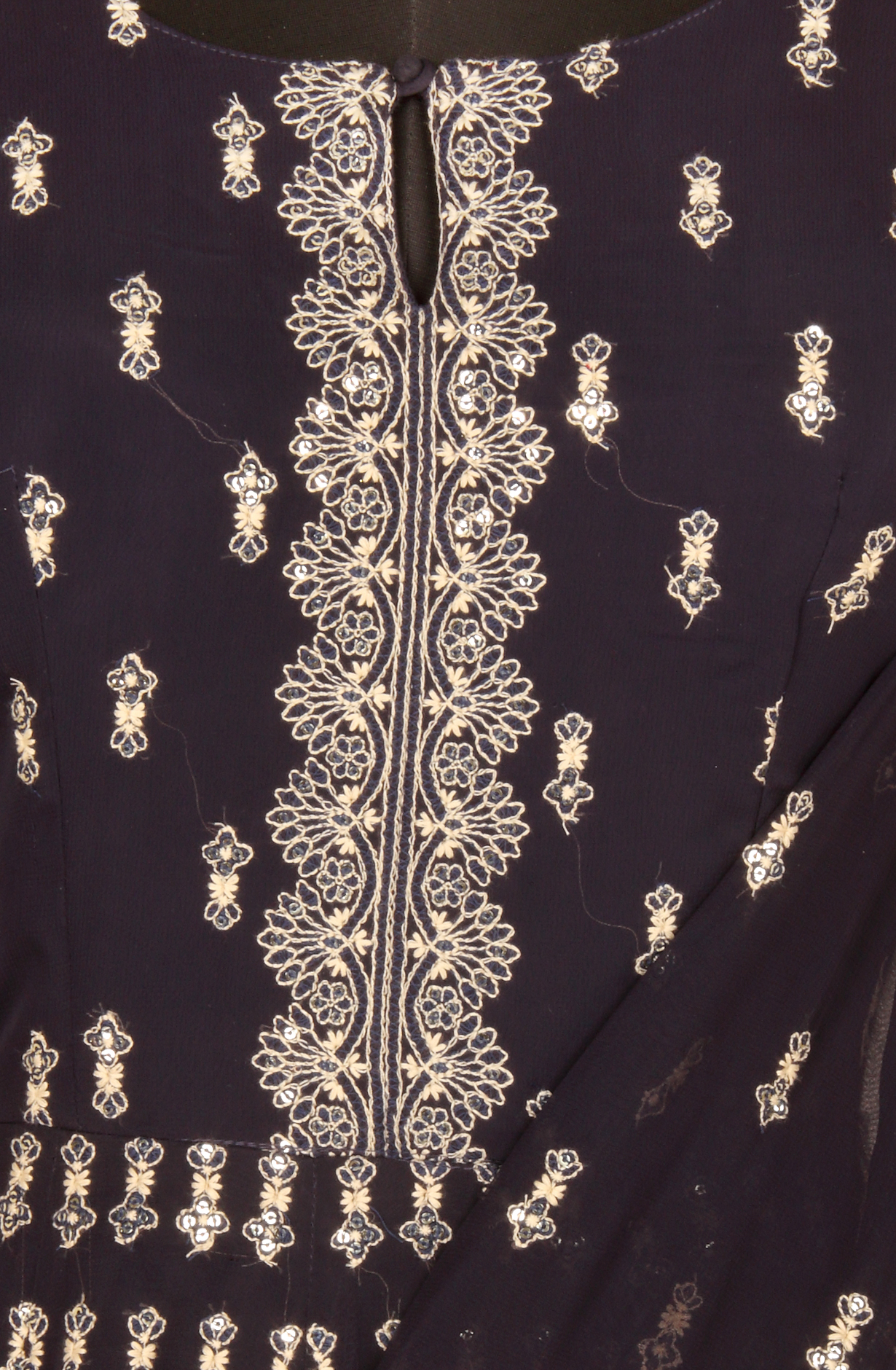 Blue Designer Readymade Georgette Gown - 131-GC655