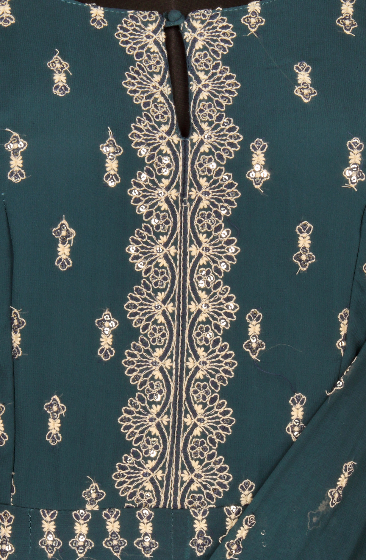 Teal Designer Readymade Georgette Gown - 131-GC655A