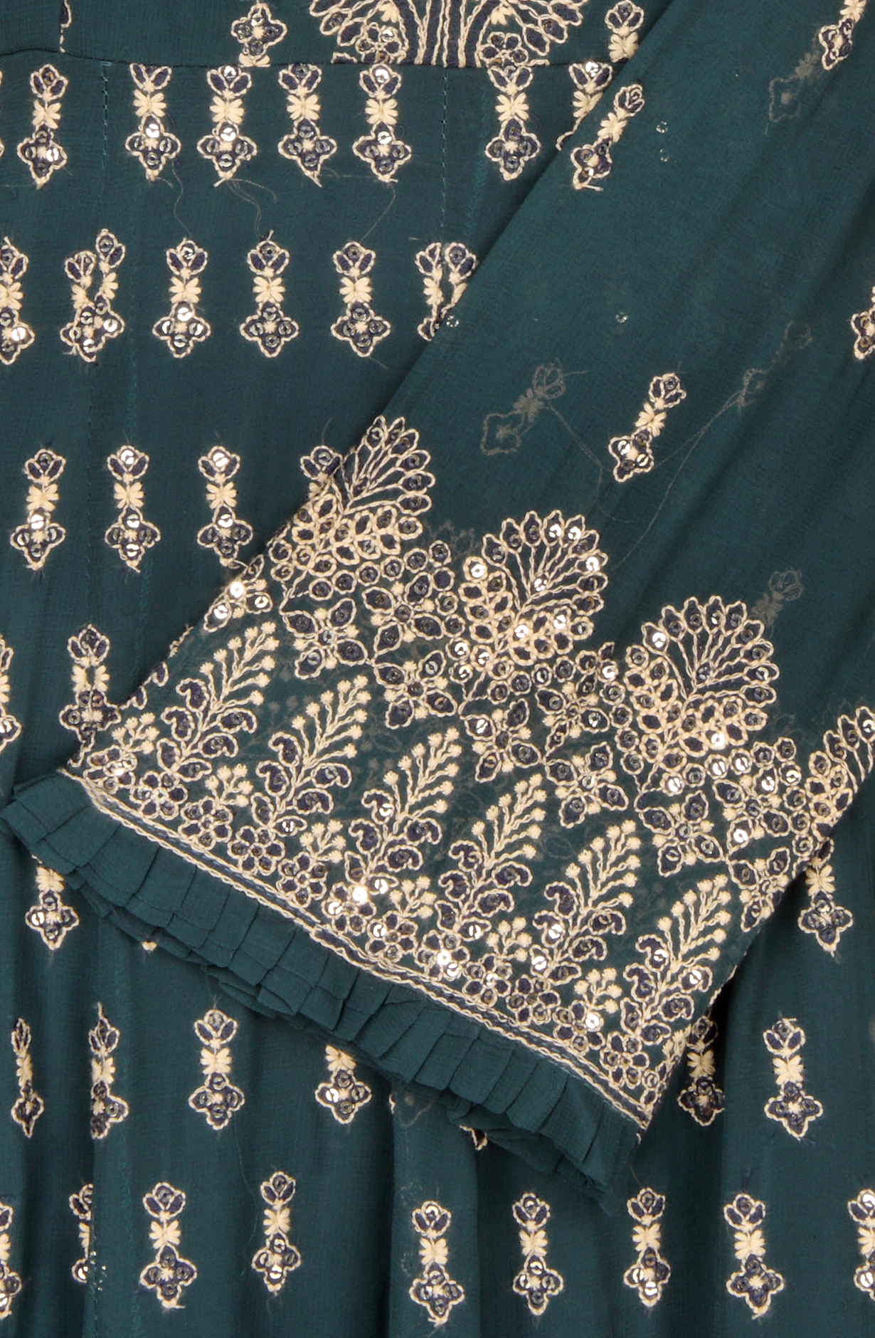 Teal Designer Readymade Georgette Gown - 131-GC655A