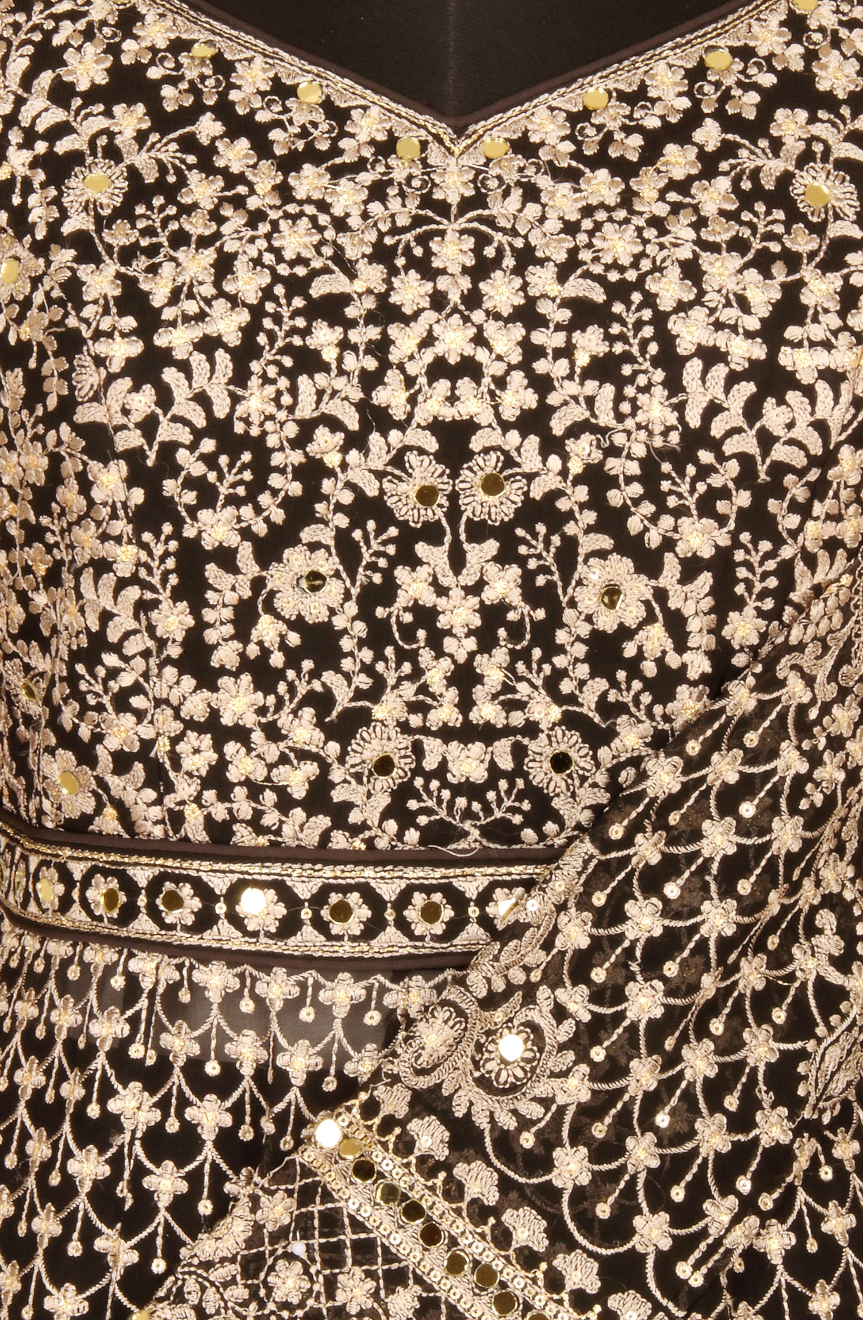 Designer Black Georgette Partywear Readymade Skirt Suit - 131-GC657