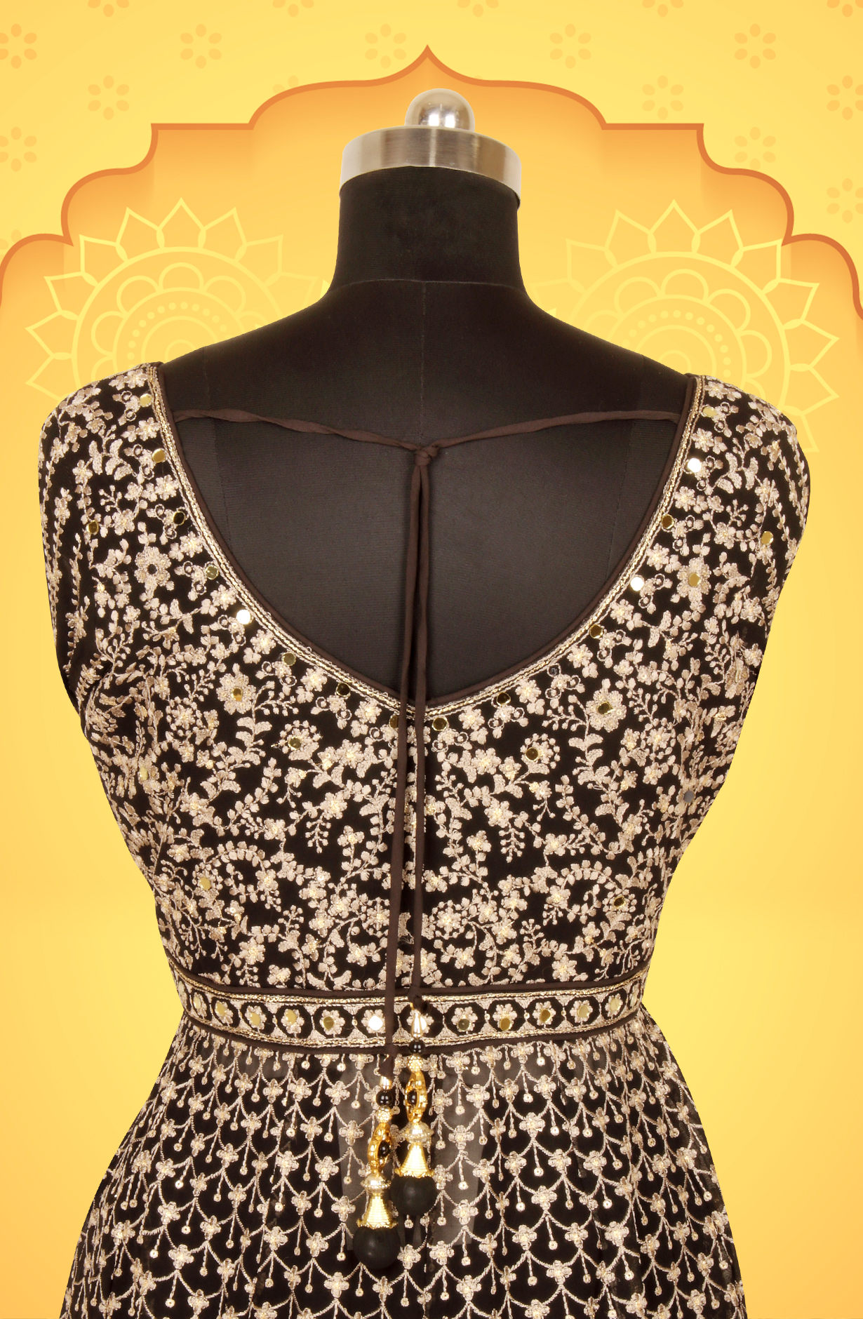 Designer Black Georgette Partywear Readymade Skirt Suit - 131-GC657