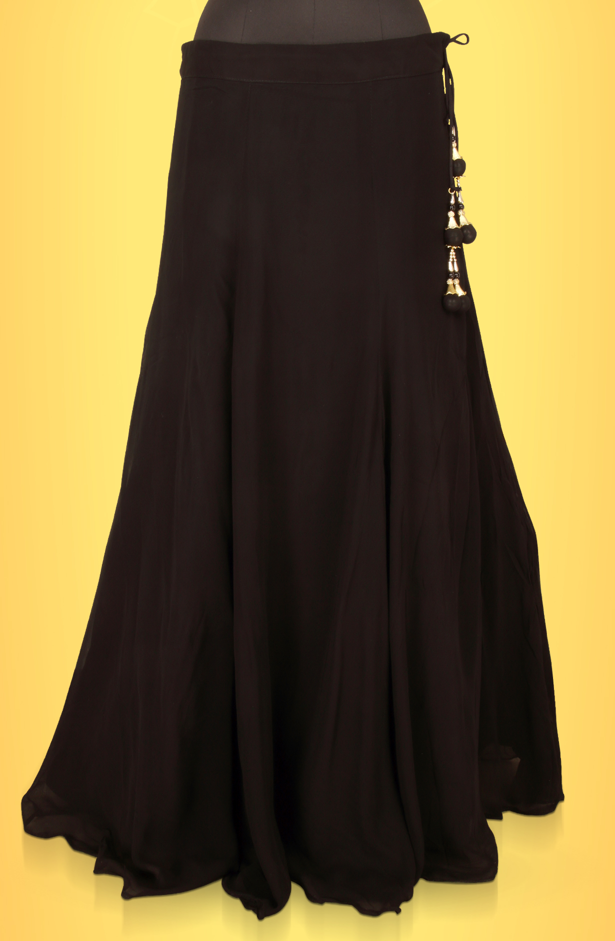 Designer Black Georgette Partywear Readymade Skirt Suit - 131-GC657