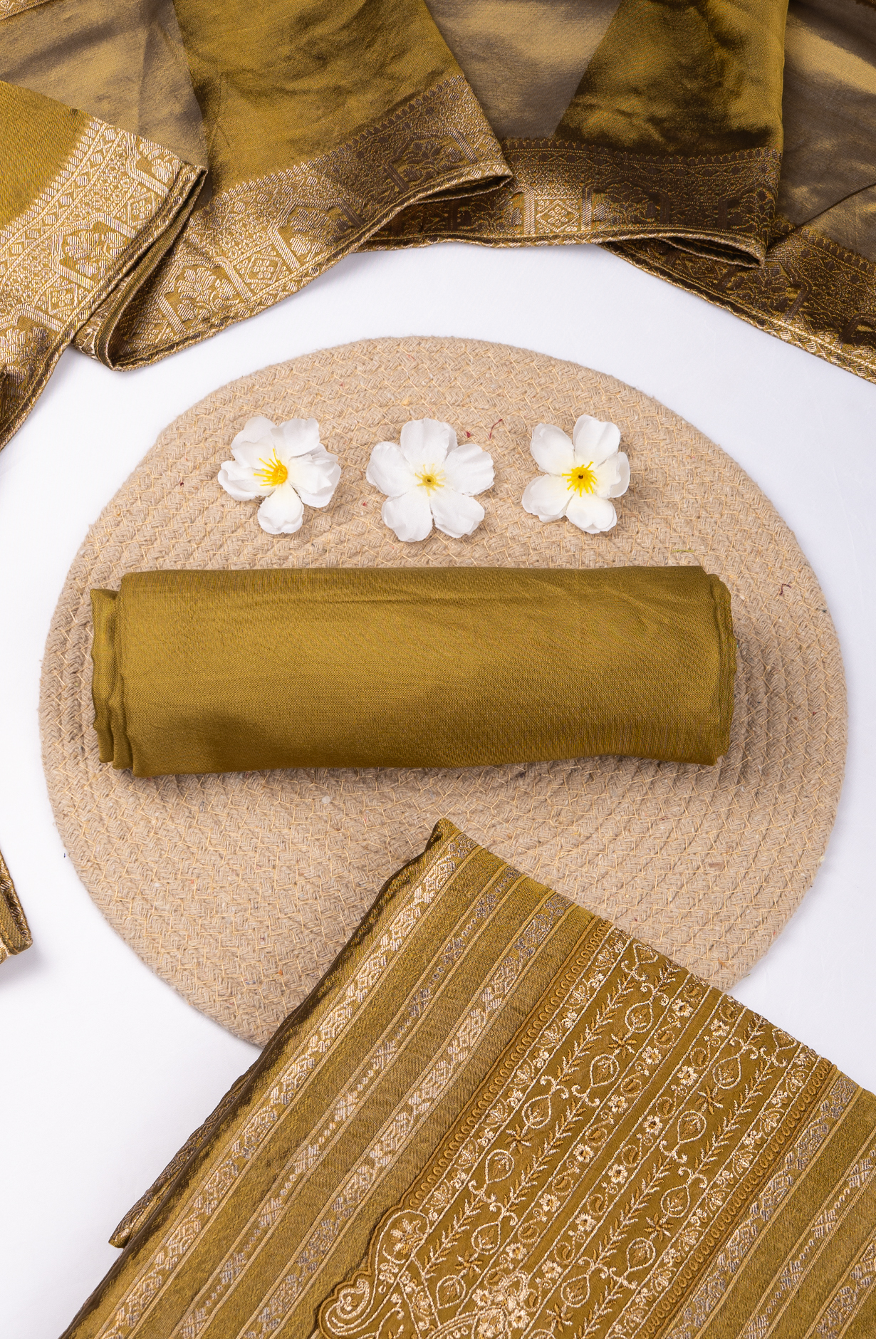 Mehndi Banarsi Beautiful Suit Set with Dupatta - 131-KE11028A