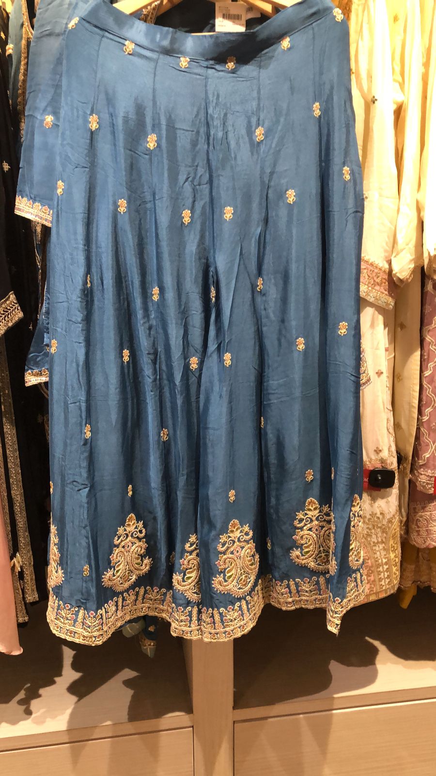 Pastel Blue Ready-to-Wear Crepe Palazzo Suit with Chinon Dupatta - 131-MT1174