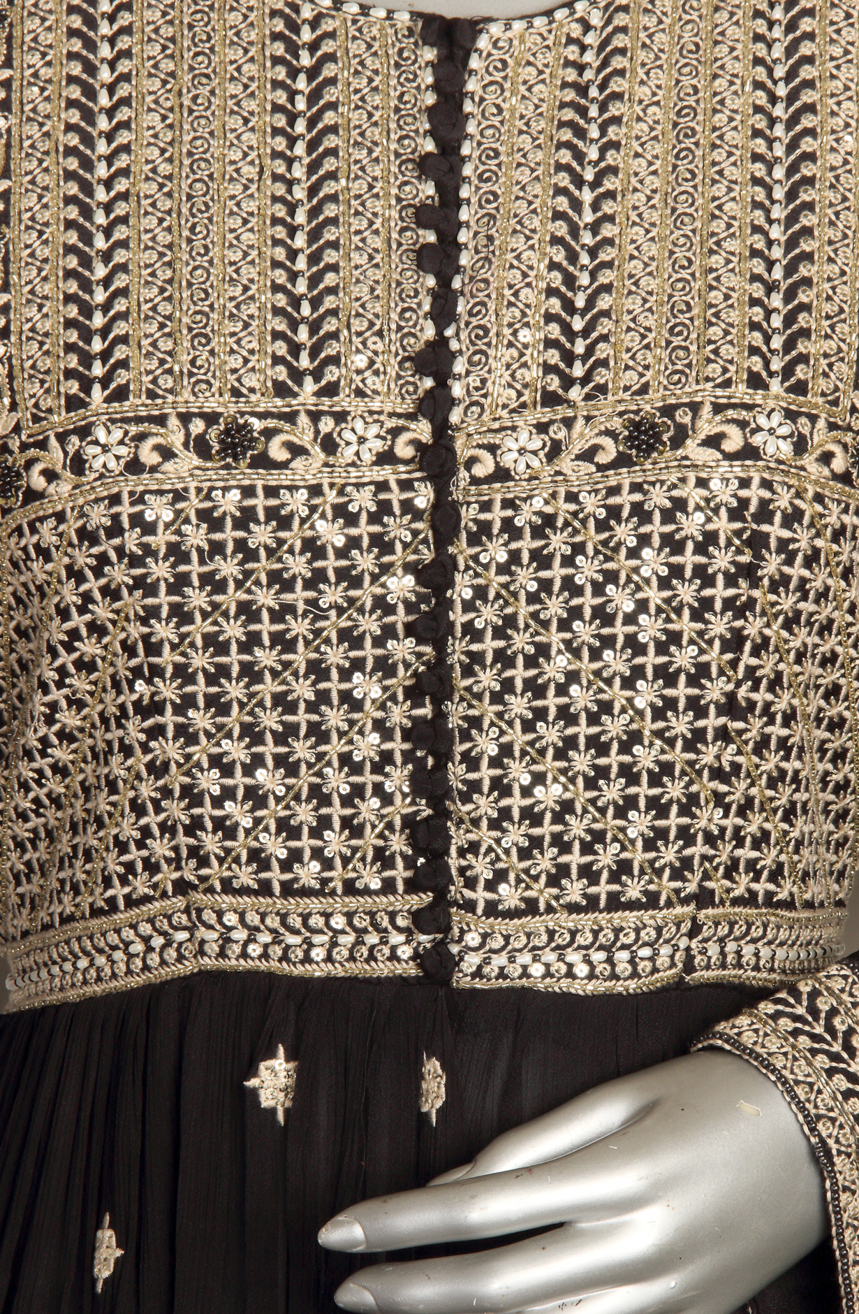 Black Crepe Designer Partywear Ready-to-Wear Palazzo Suit - 131-MT8709B