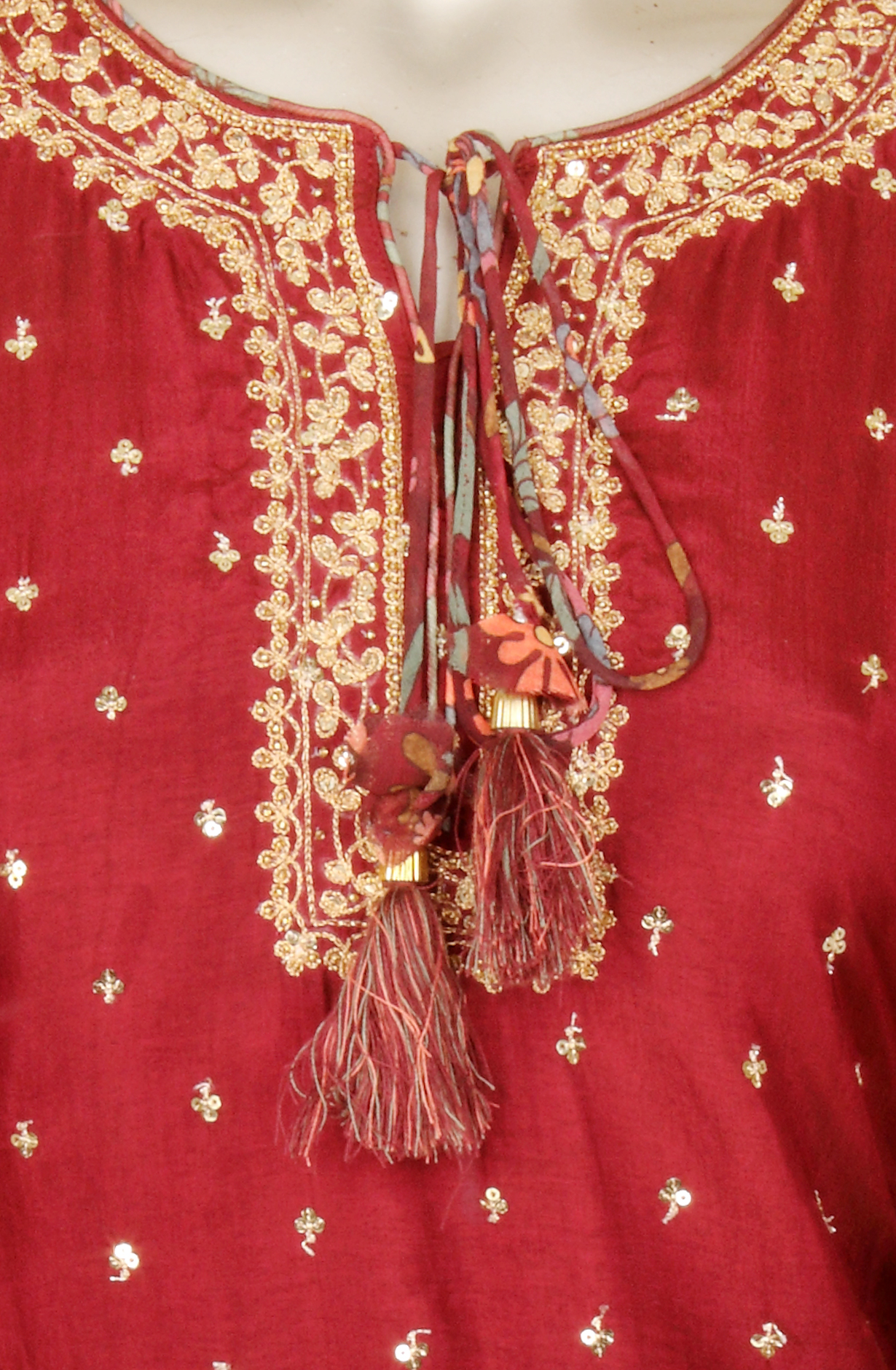 Maroon Beautiful Silk Partywear Stitched Pants Salwar Kameez - 131-MT9076