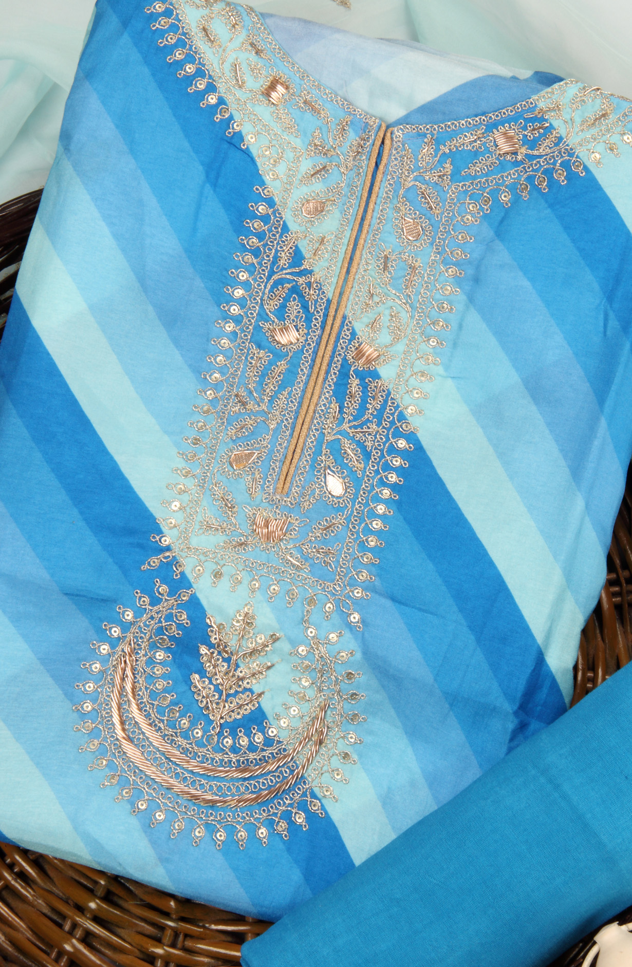 Multi-coloured Modal Digital Printed Salwar Kameez with Organza Dupatta - 131-MT9169