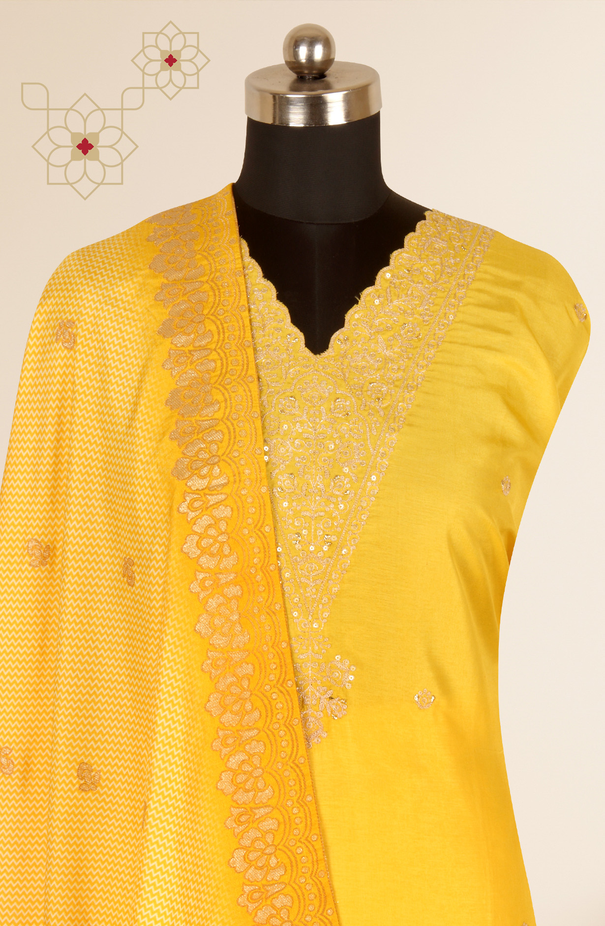 Yellow Beautiful Silk Salwar Kameez with Dupatta - 131-NAR2535A