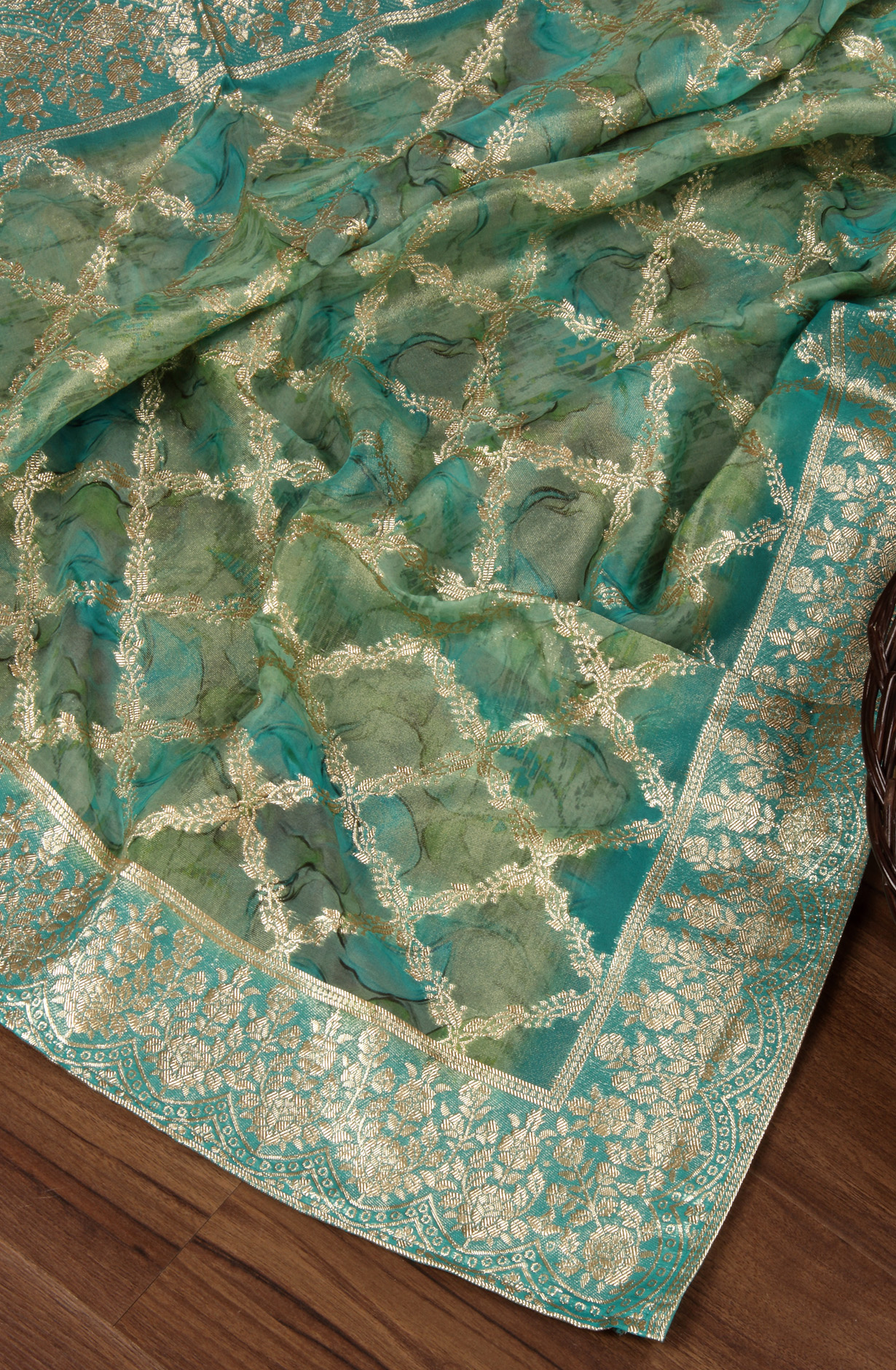 Firozi Beautiful Silk Salwar Kameez with Trendy Dupatta - 131-NAR2707