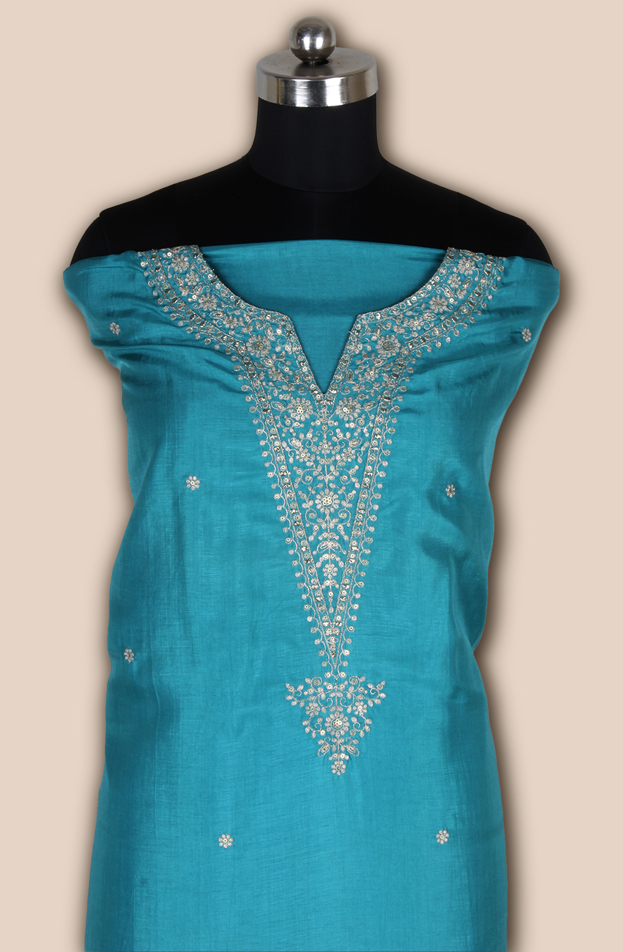 Firozi Silk Festive Salwar Kameez with Banarasi Silk Dupatta - 131-NAR2708