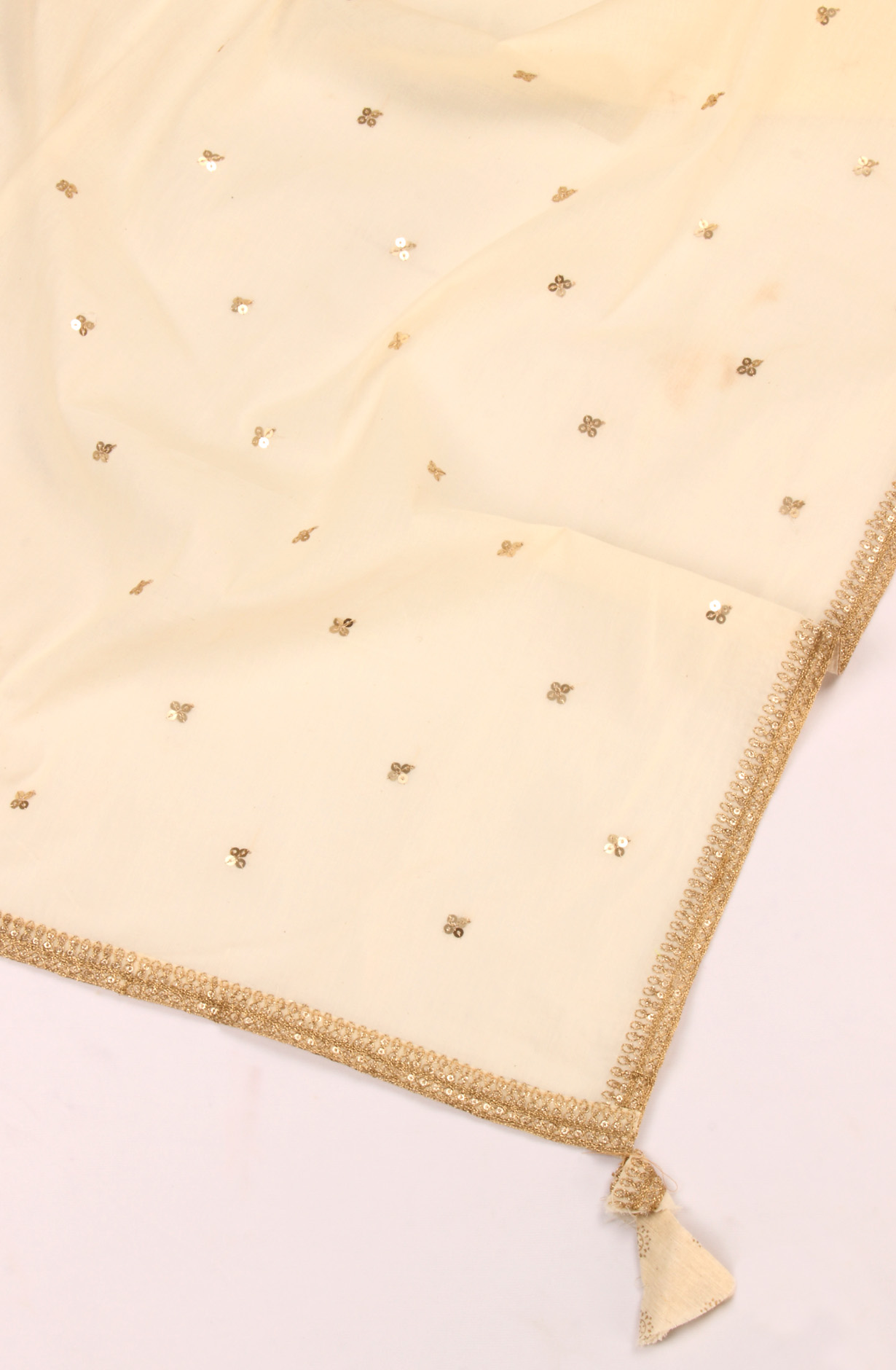 Cream Chanderi Cotton Beautiful Semi Stitched Salwar Kameez with Dupatta - 131-NF4242B