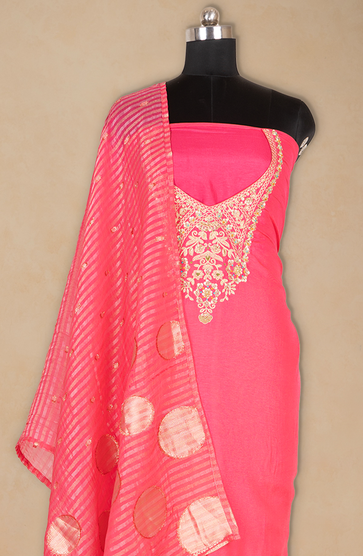 Rani Cotton Silk Suit with Dupatta - 131-NT7419