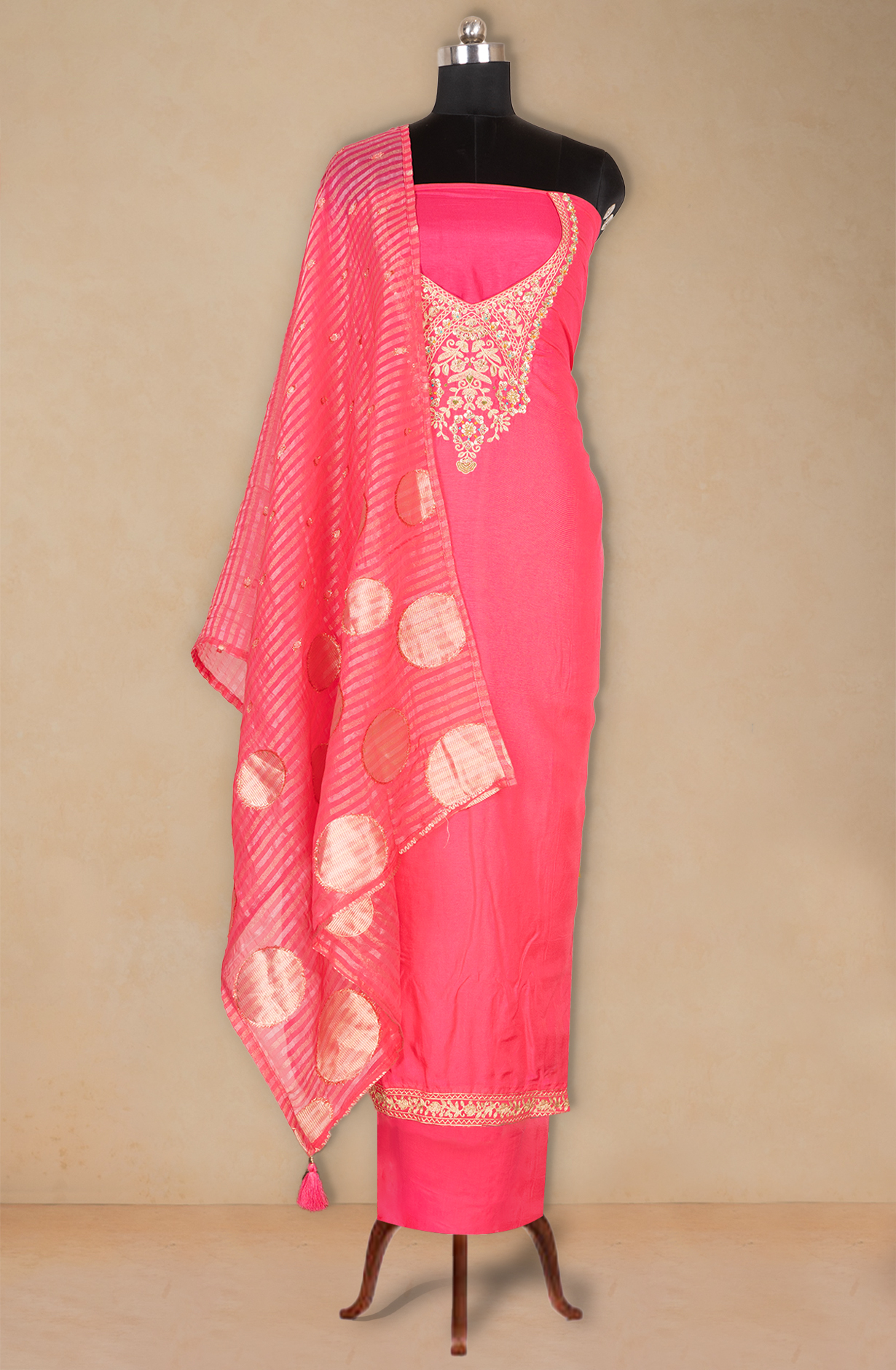 Rani Cotton Silk Suit with Dupatta - 131-NT7419