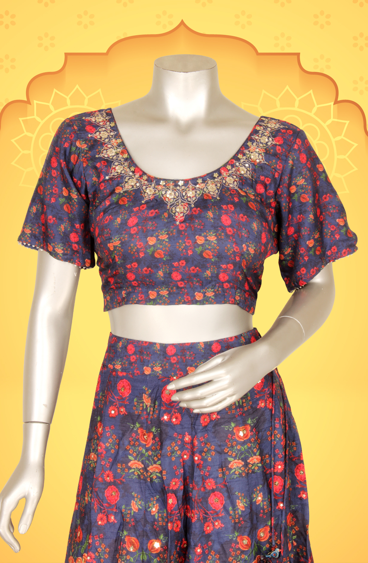 Blue Designer Silk Readymade Lehenga - 131-PD20