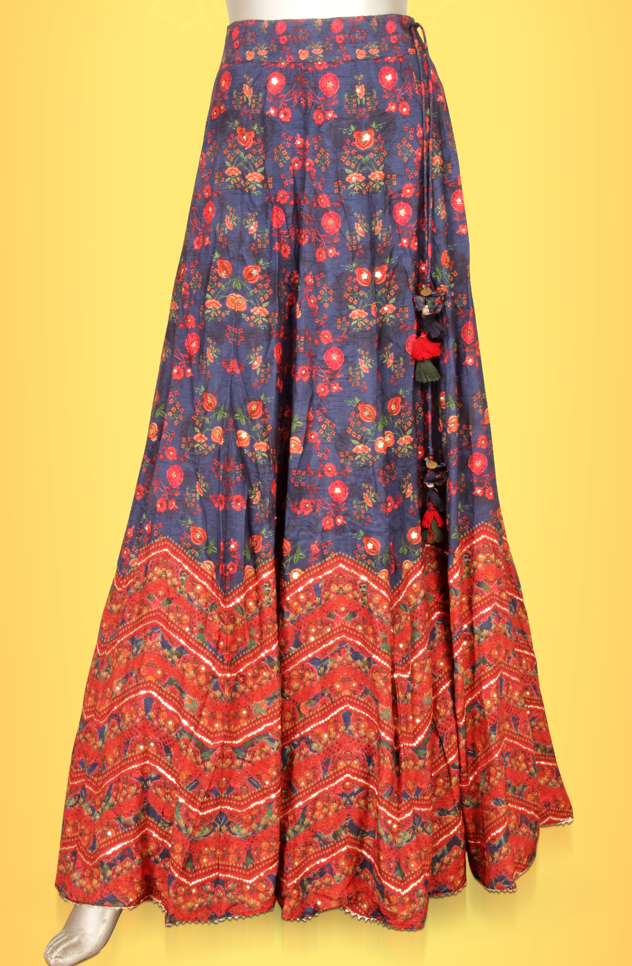 Blue Designer Silk Readymade Lehenga - 131-PD20