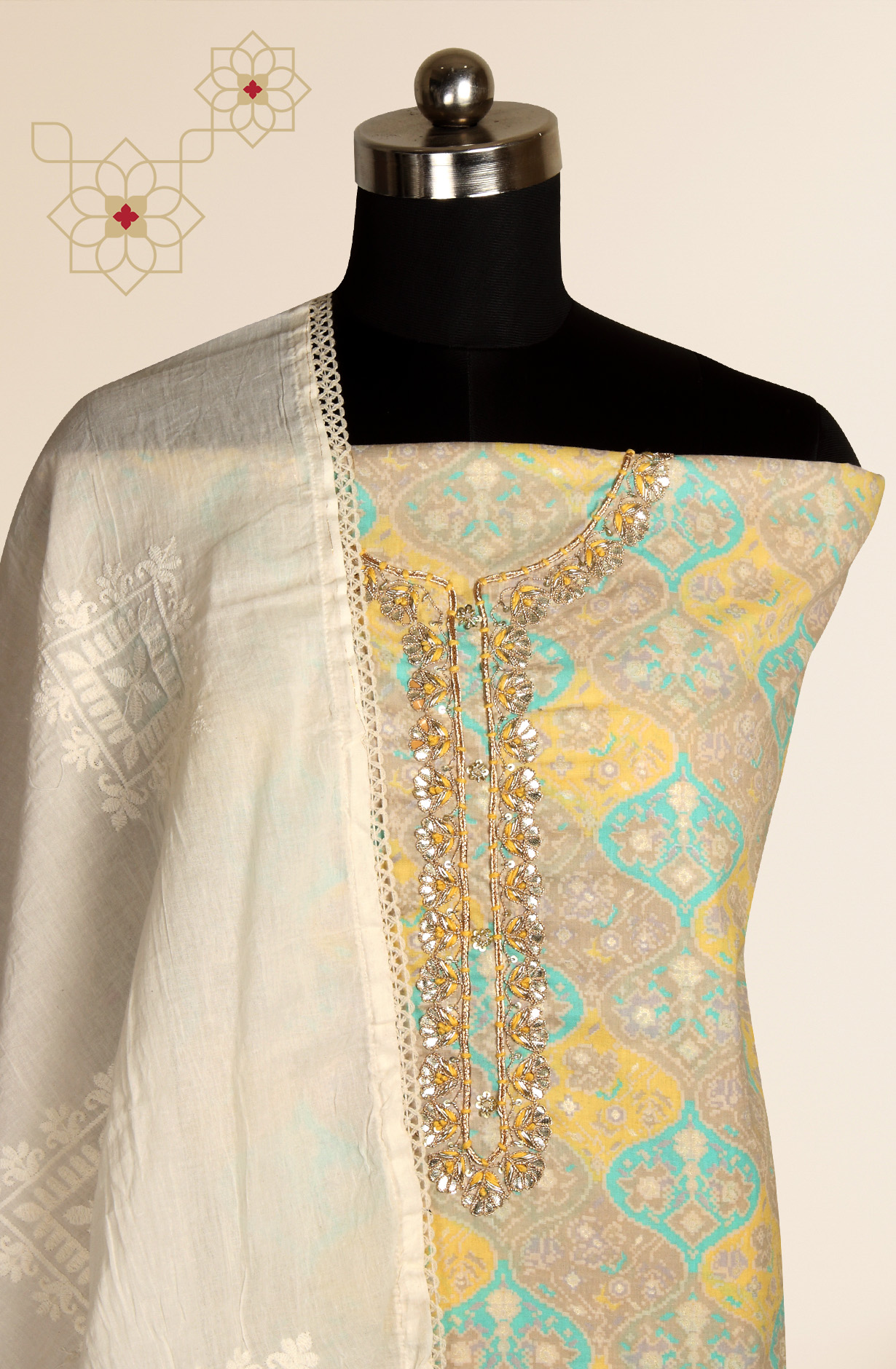 Multi-coloured Cotton Printed Salwar Suit with Beautiful Dupatta - 131-RT5205B
