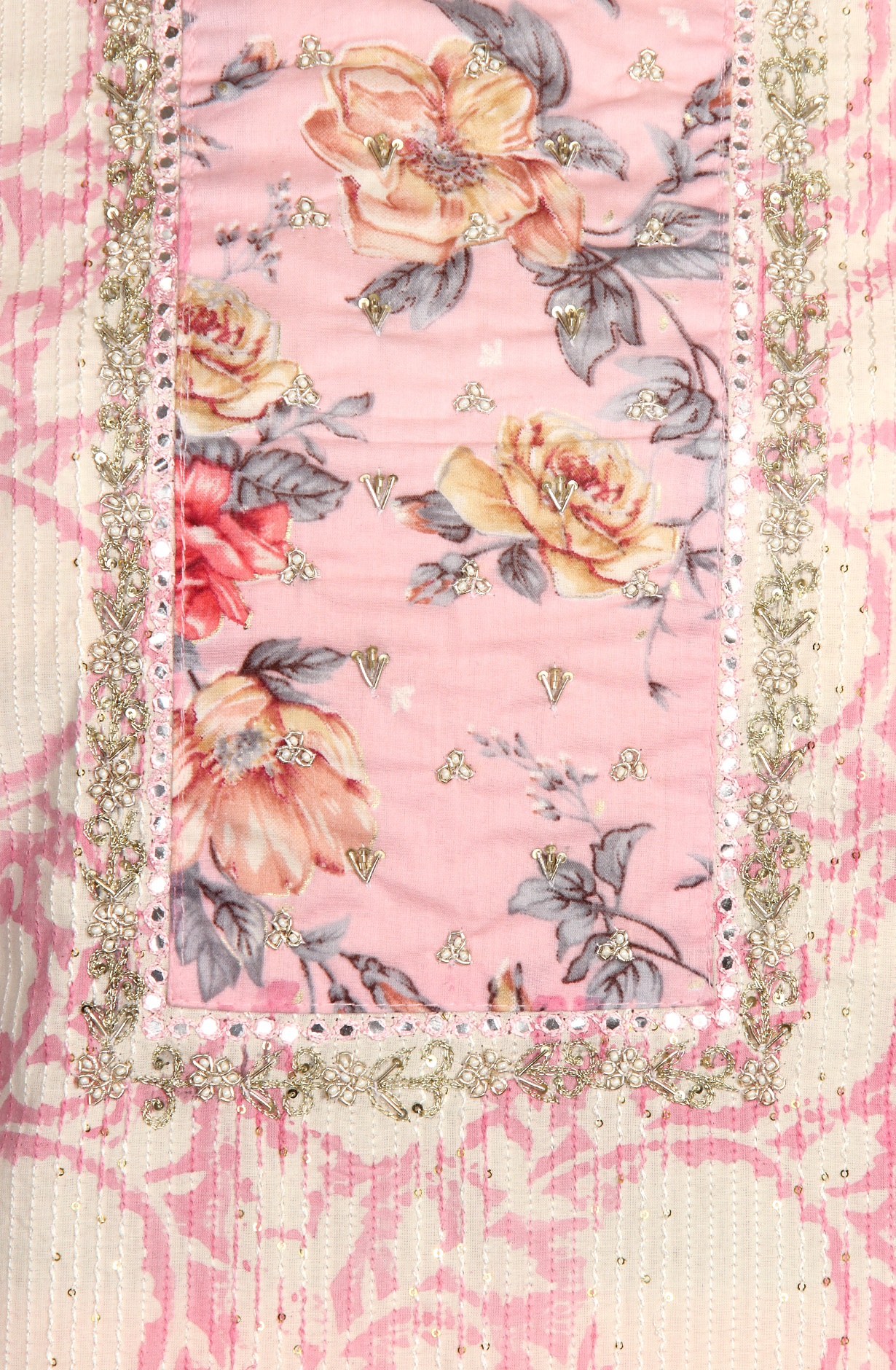 Baby Pink and White Cotton Suit-set with Beautiful Dupatta - 131-SR6627