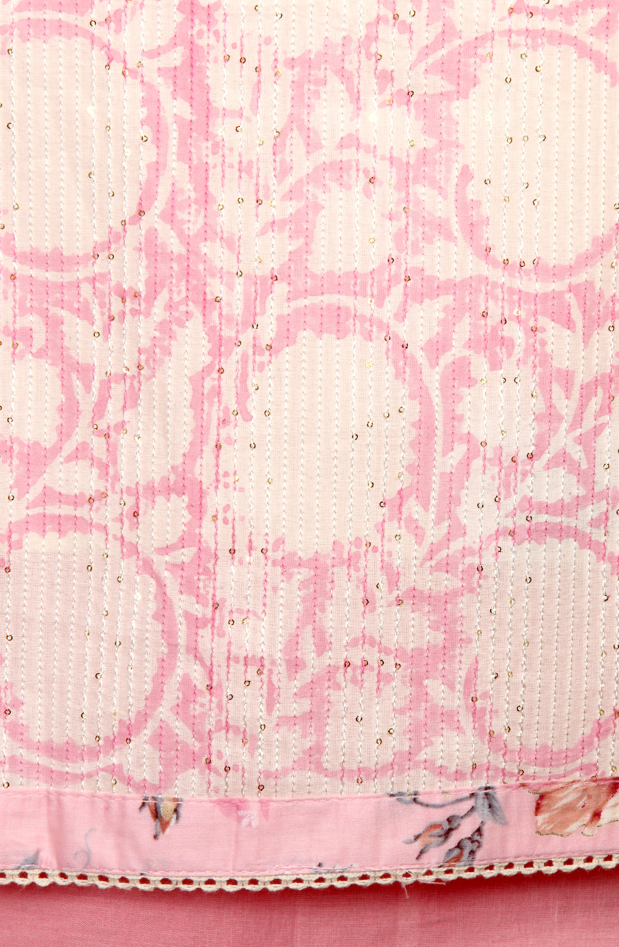 Baby Pink and White Cotton Suit-set with Beautiful Dupatta - 131-SR6627