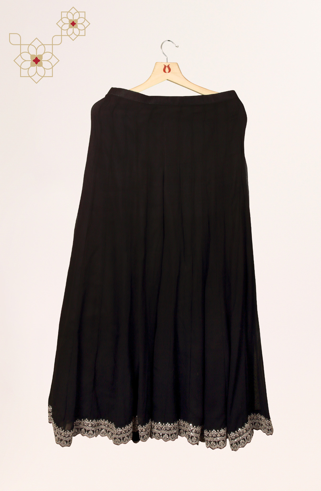 Black Georgette Designer Partywear Ready-to-Wear Sharara Suit - 131-VF9268