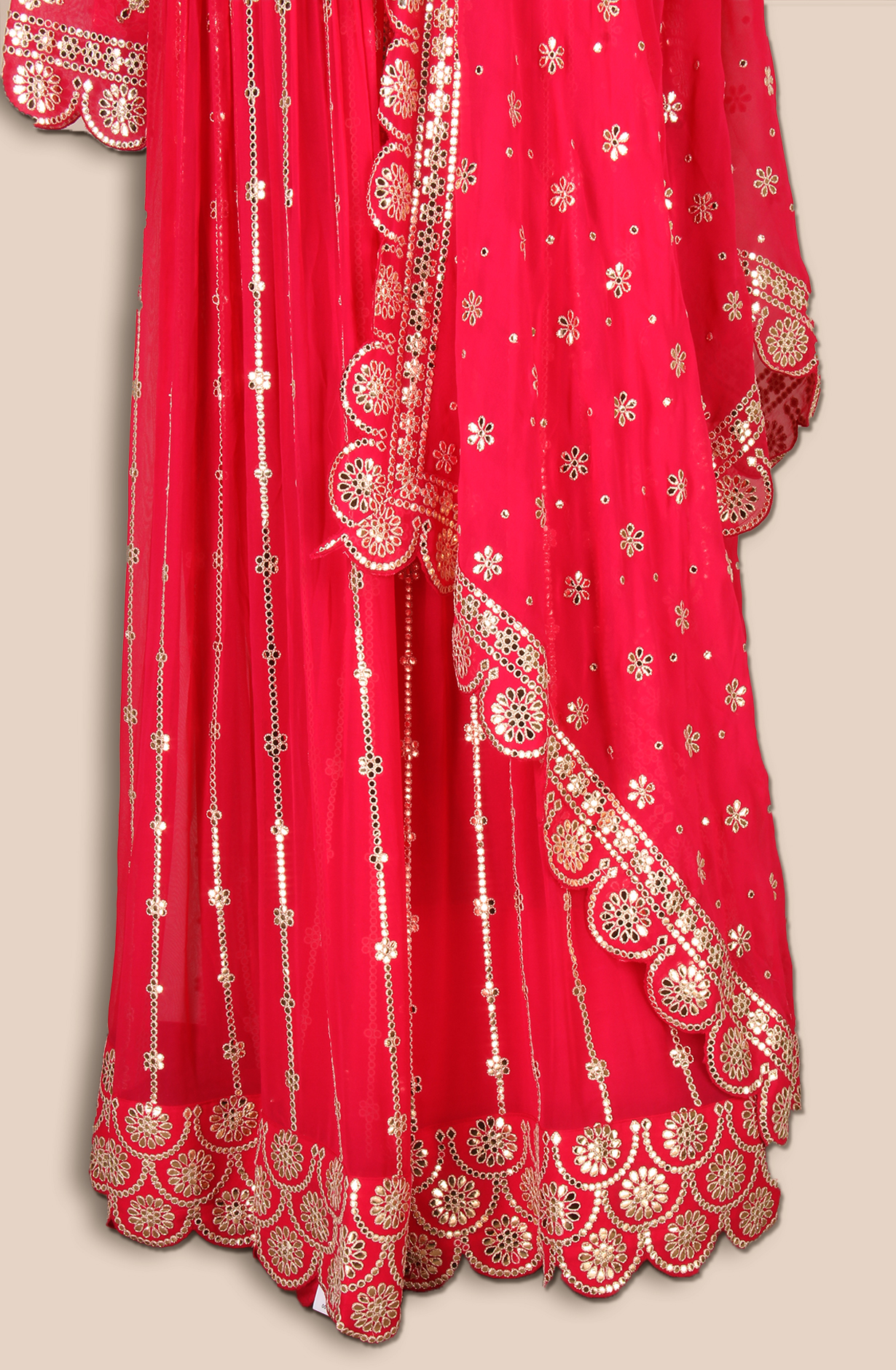 Rani Pink Partywear Georgette Gown with Trendy Dupatta - 131-VF9555A