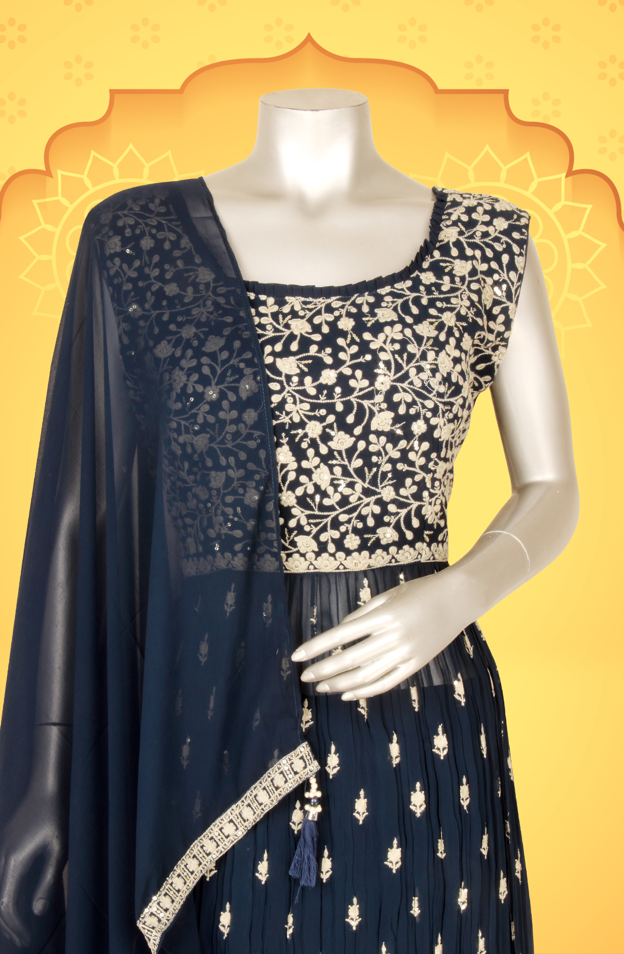 Teal Beautiful Georgette Partywear Stitched Palazzo Suit - 131-GC639A