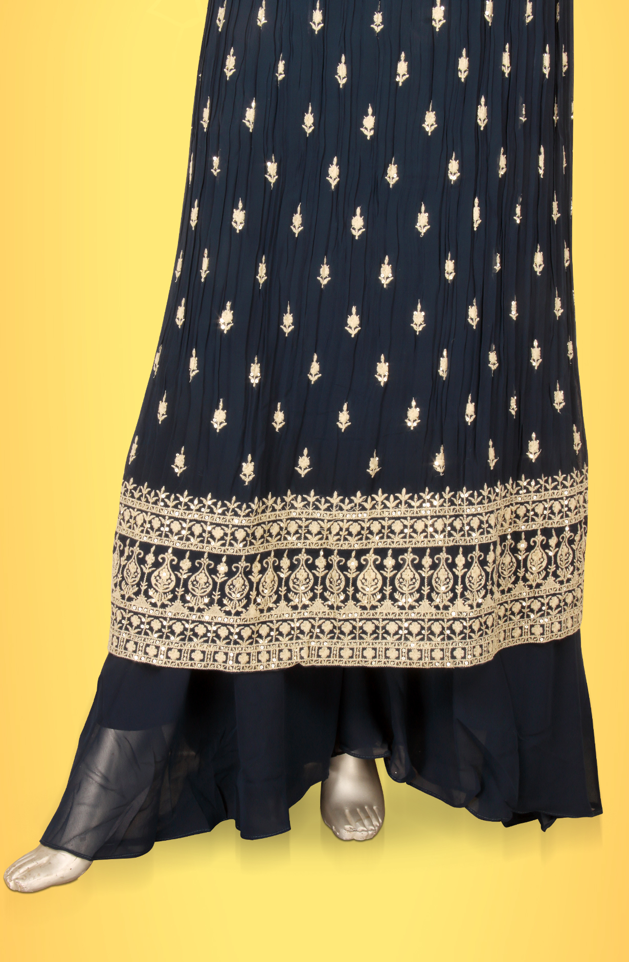 Teal Beautiful Georgette Partywear Stitched Palazzo Suit - 131-GC639A