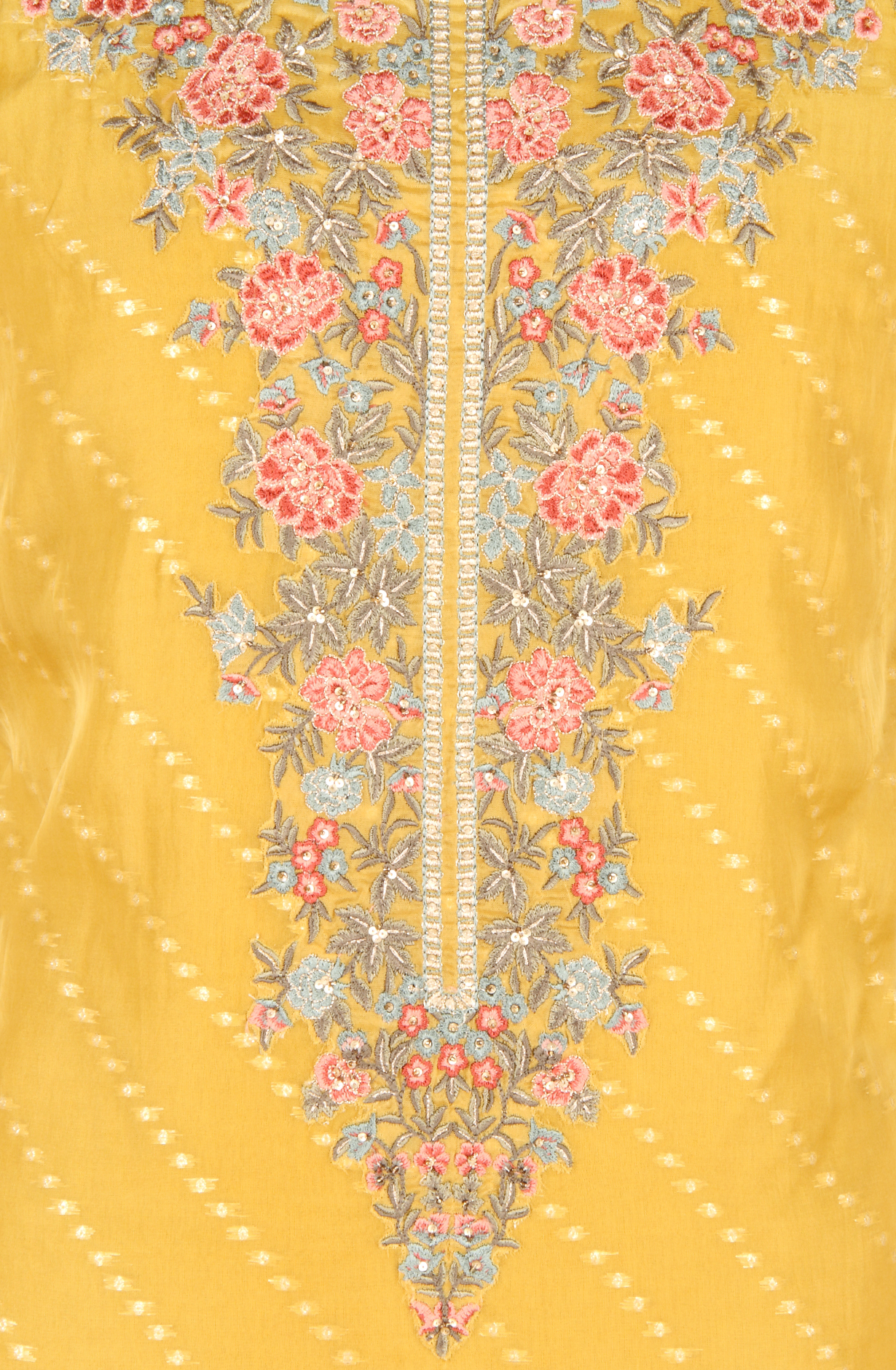 Mustard Designer Organza Unstitched Salwar Kameez - SMPL-05