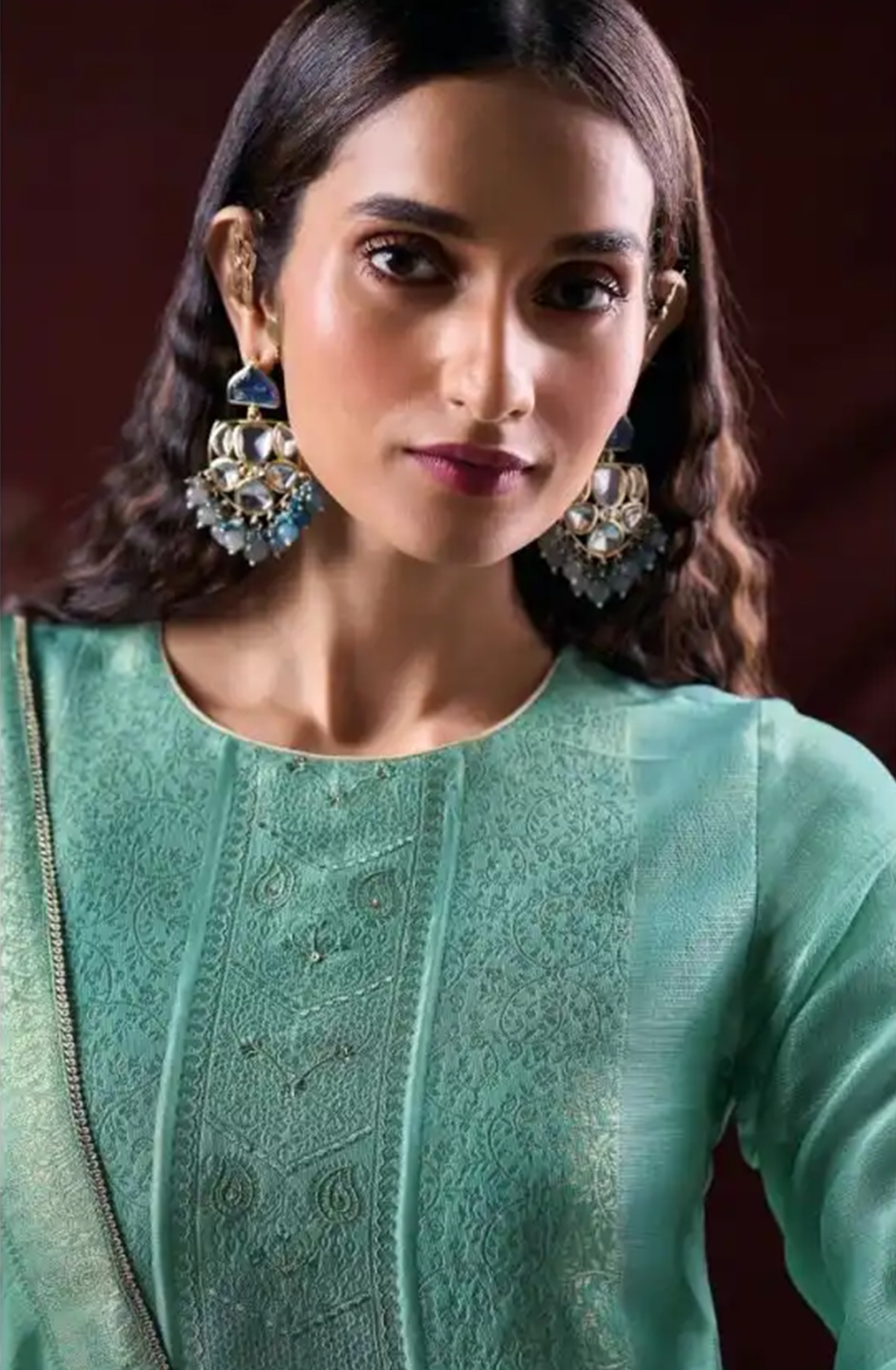 Firozee Silk Jacquard Suit Set with Dupatta - ARNC2301