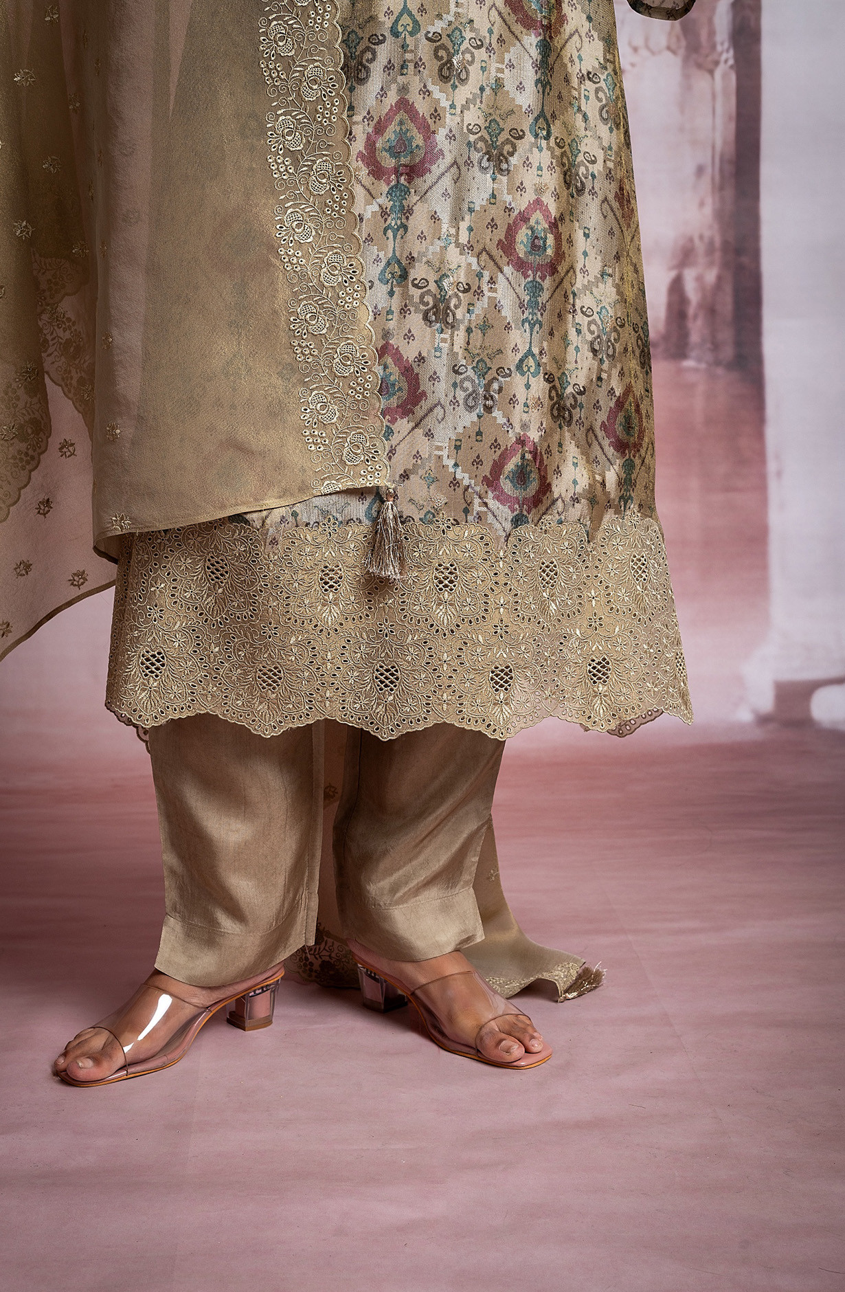 Brown Tissue Silk Digital Print Suit with Beautiful Dupatta - SOO2222B