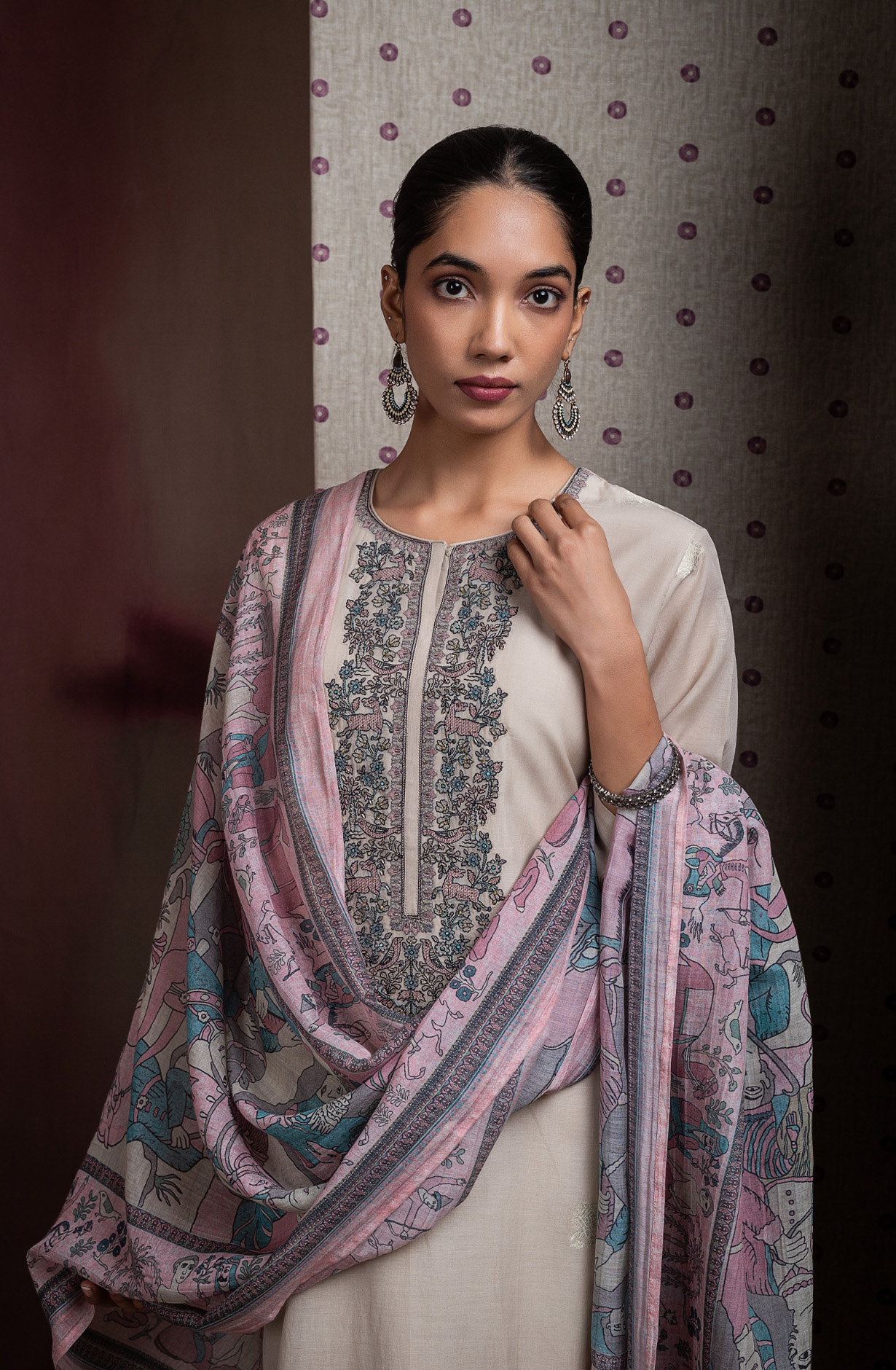Pista Mul chanderi jacquard beautiful Suit Set with Dupatta - R157-SPR2616