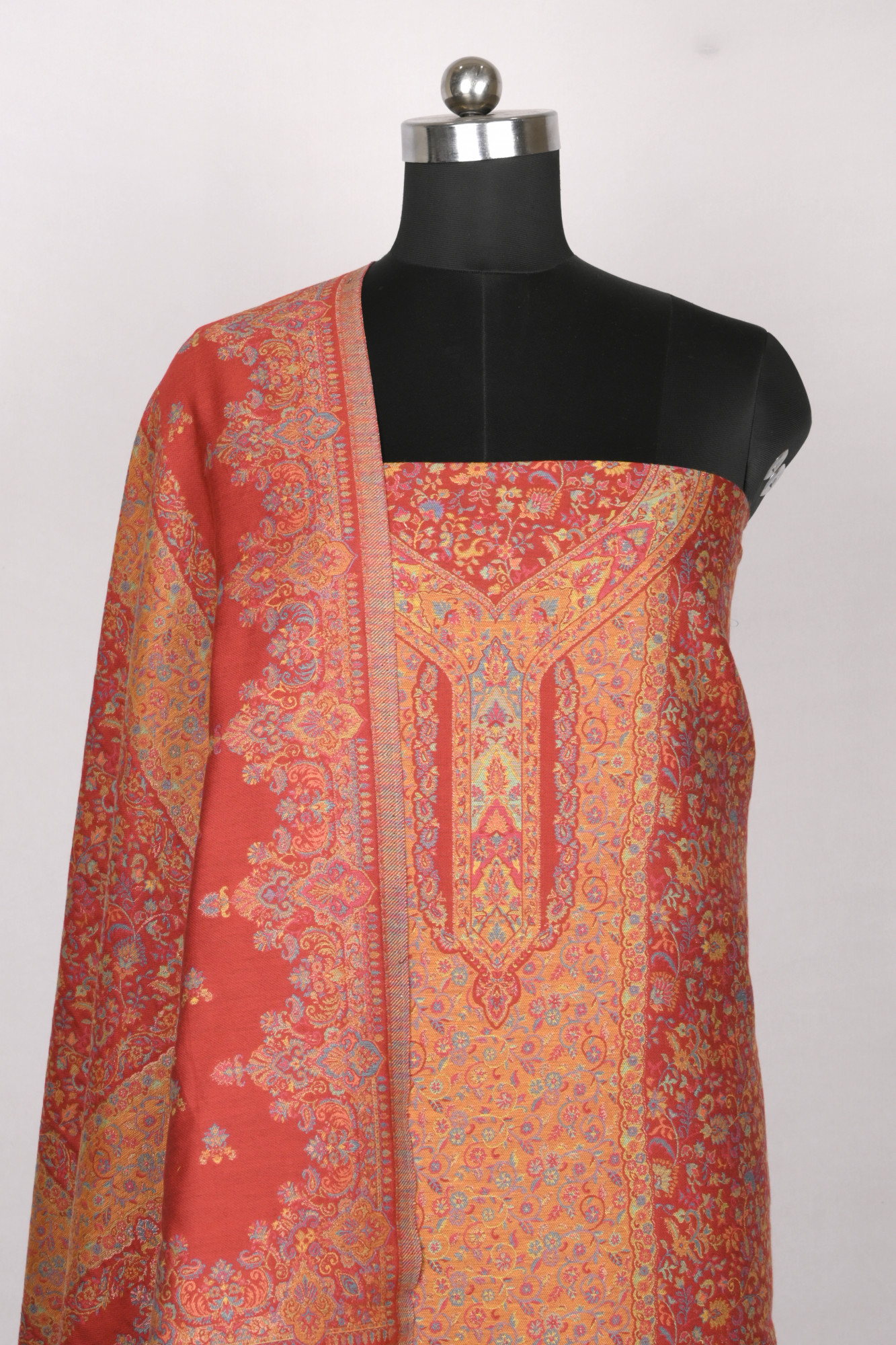 Maroon Pashmina Suit set with Dupatta- 1000-0411D