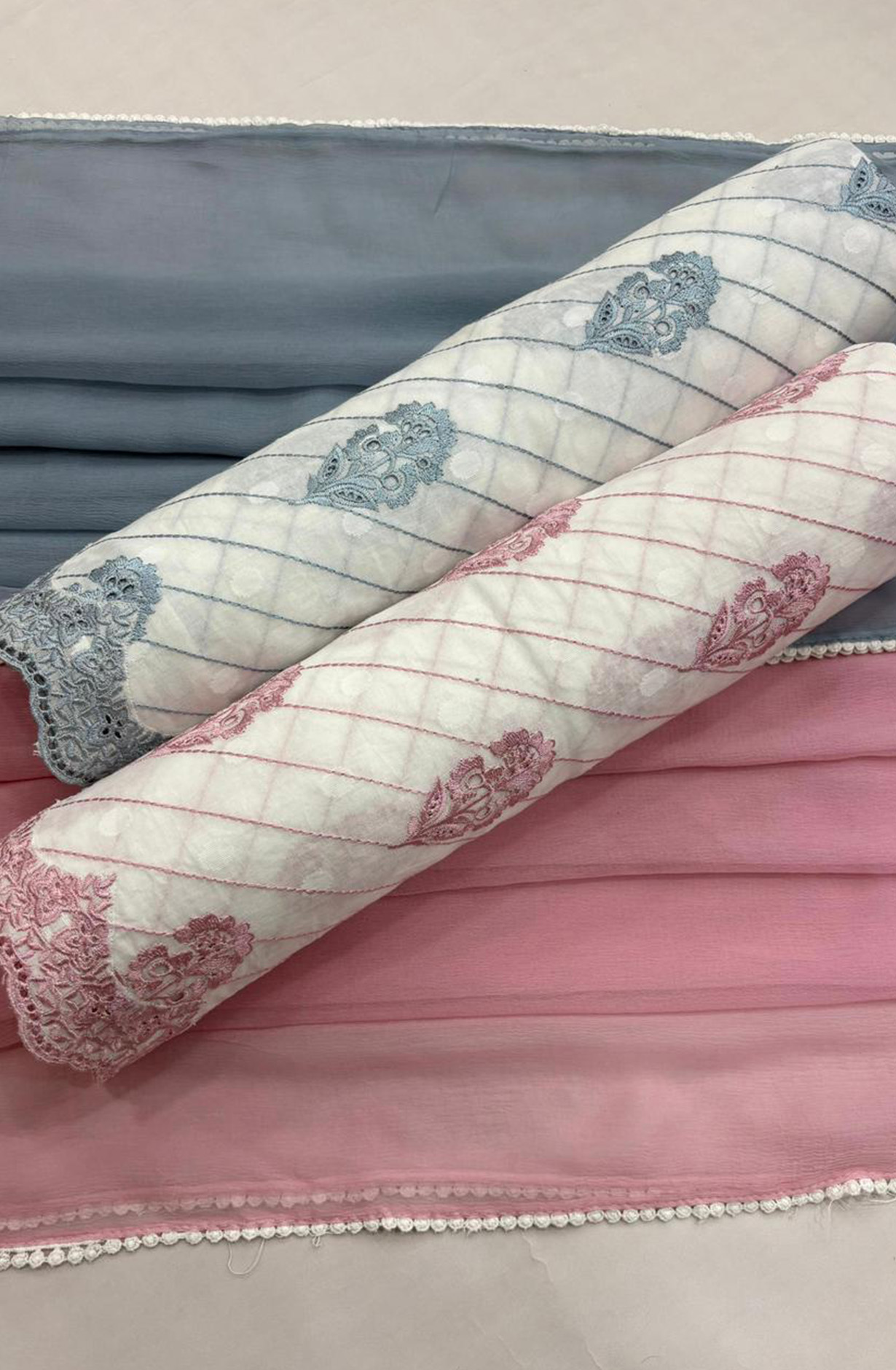 Pink pure cotton unstitched beautiful Suit Set with Dupatta - SAHNT120A