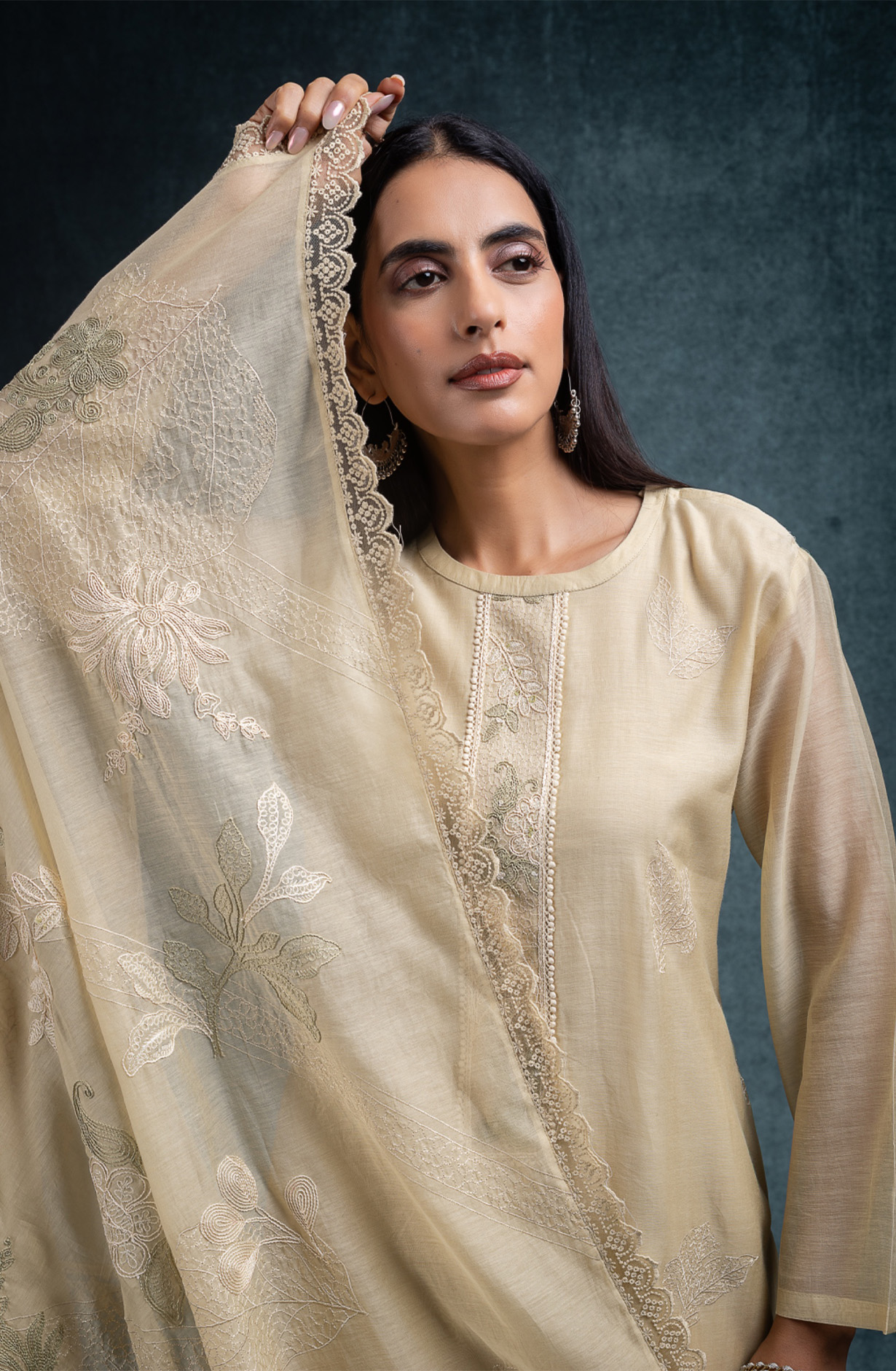 Lemon Pure banarasi mul chanderi beautiful Suit Set with Dupatta - SHANT158B