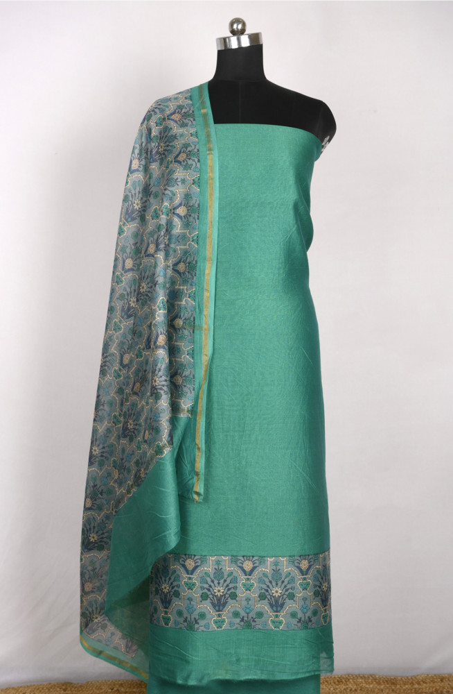 Image of Rama Green Maheshwari Beautiful Suit Set with Dupatta - 811-S151-445-120-2B